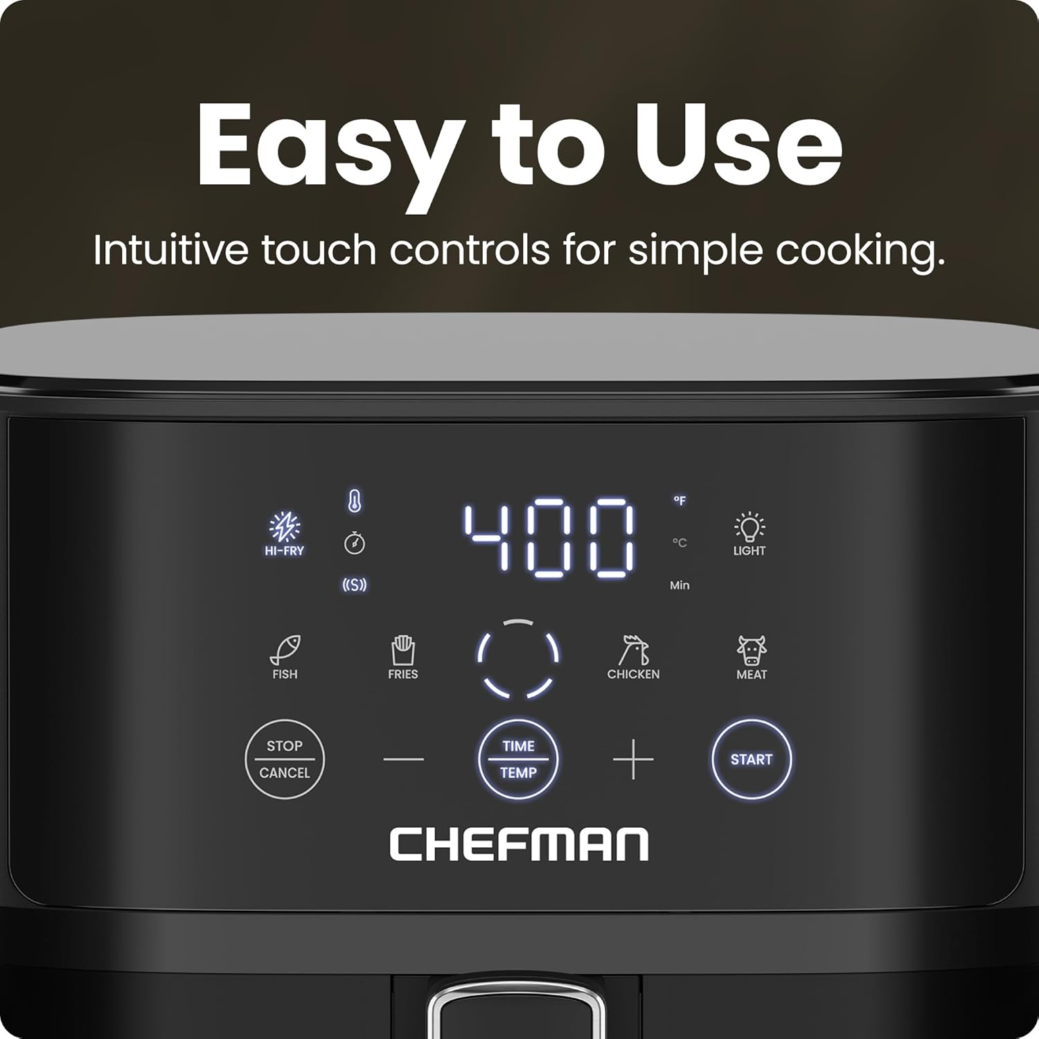 Thumbnail 3 de Chefman 6 QT Compact Air Fryer with Hi-Fry Technology, Easy-View Window & Touch Controls (Black)