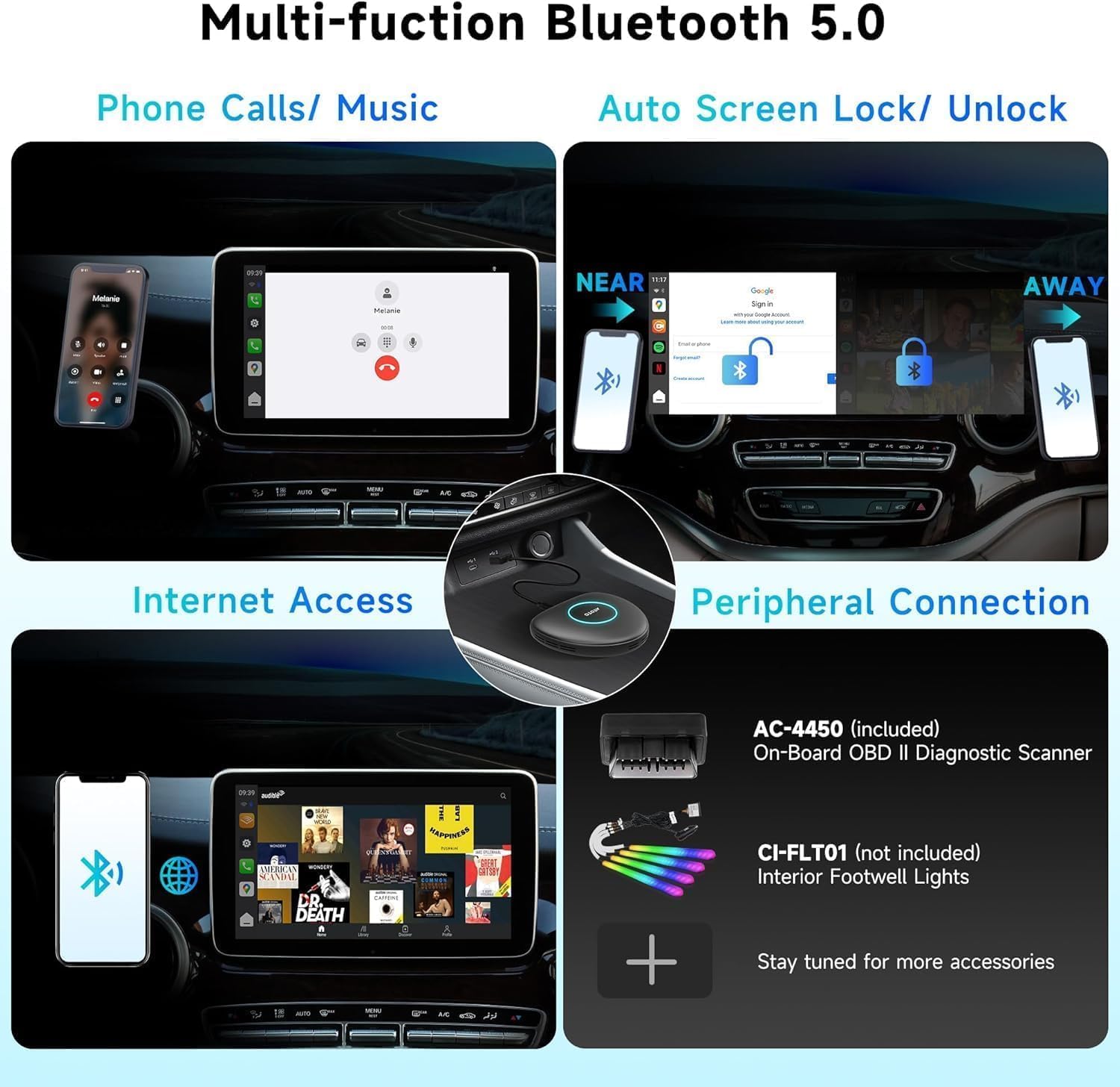 Thumbnail 6 de ATOTOSELECT Wireless CarPlay & Android Auto Adapter with 4G LTE AI Box