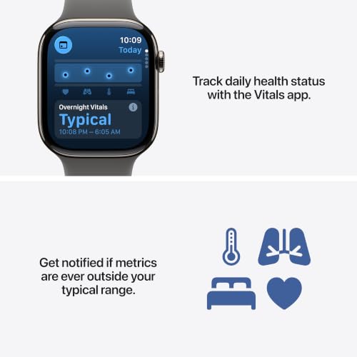 Thumbnail 3 de Apple Watch Series 11 [GPS 46mm] Smartwatch — Jet Black Aluminum with Black Sport Band (M/L)