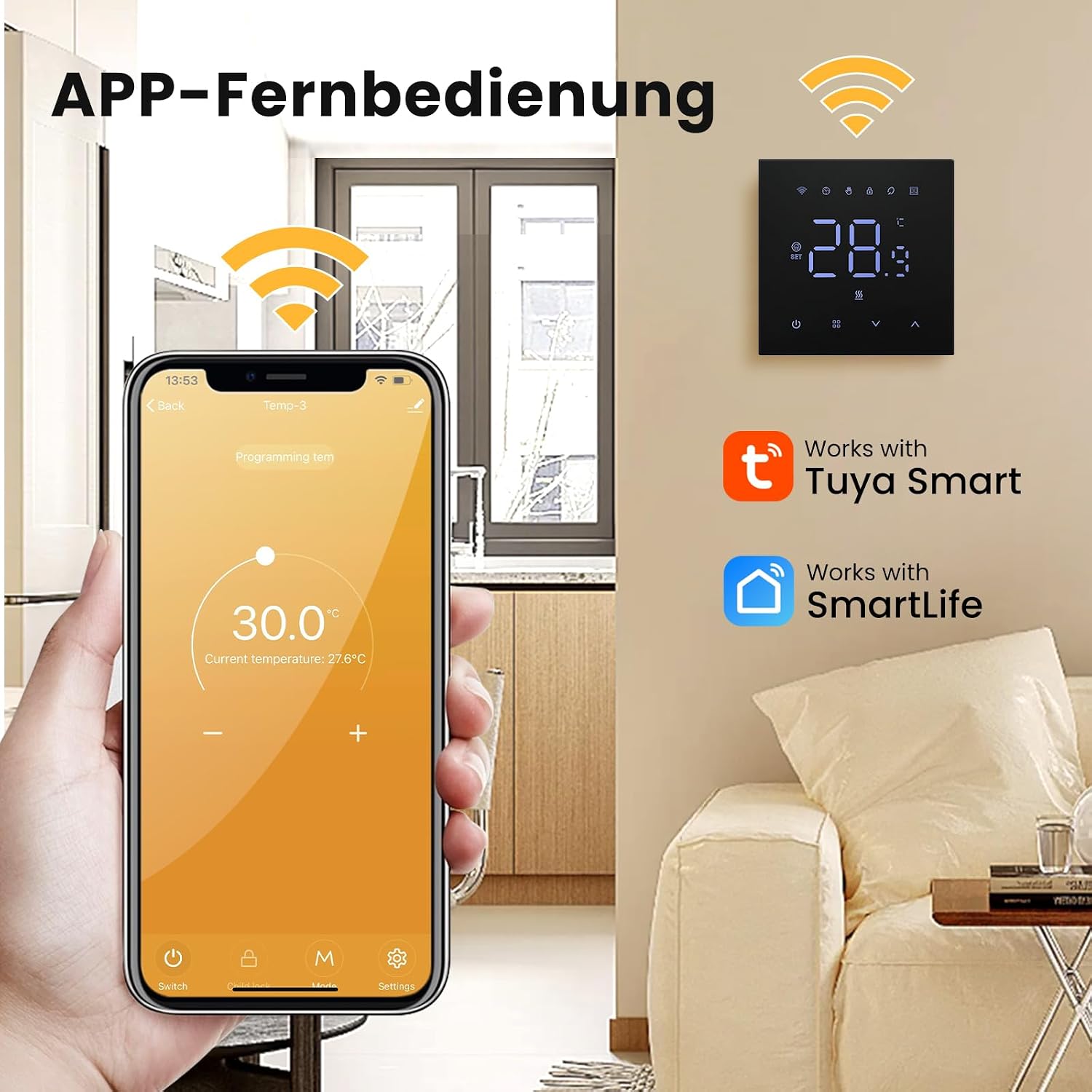 Thumbnail 1 de MIUCDA Smart-Thermostat für Fußbodenheizung