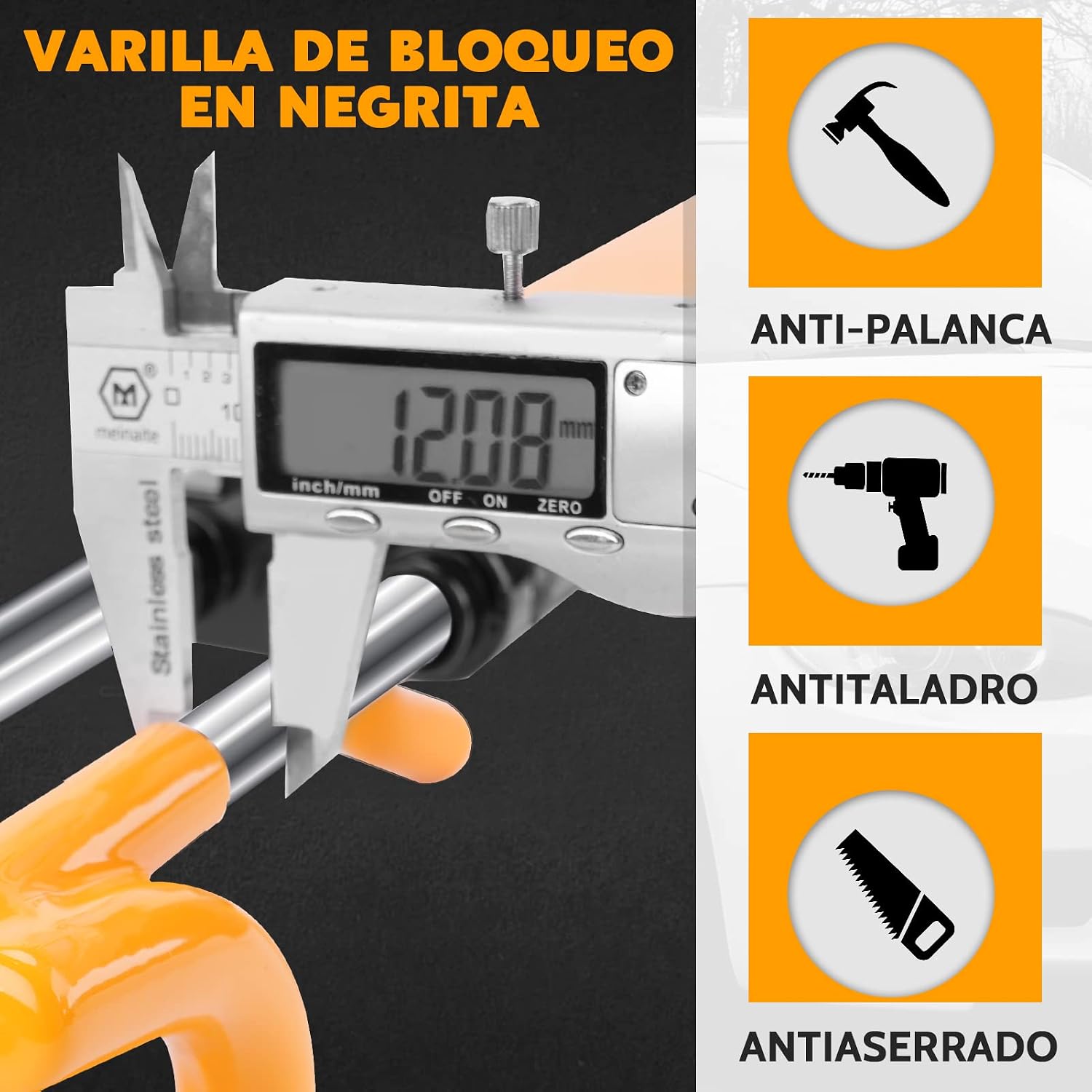 Thumbnail 3 de Tevlaphee Antirrobo Coche Barra Universal