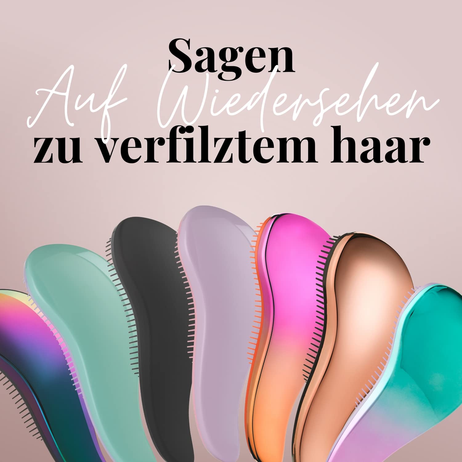 Detalle 2 de Haarbürste ohne Ziepen von Lily England (Roségold) – Entwirrbürste für glattes und lockiges Haar