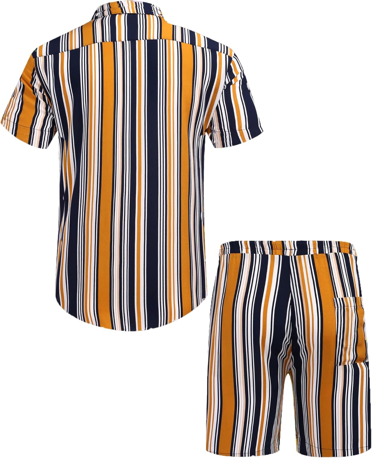 Detalle 2 de COOFANDY Men's Hawaiian Matching 2-Piece Set: Floral Shirt + Shorts for Summer Beach Vibes