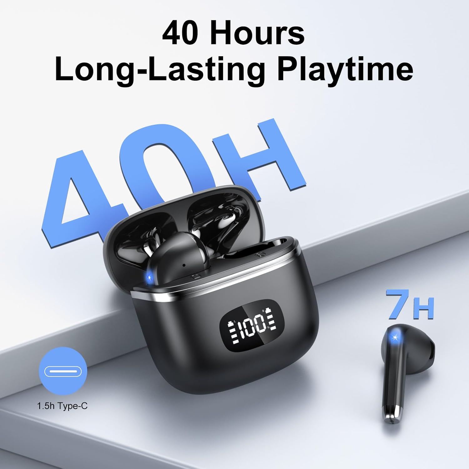 Thumbnail 2 de Wireless earbuds Bluetooth 5.3 with 4 mic