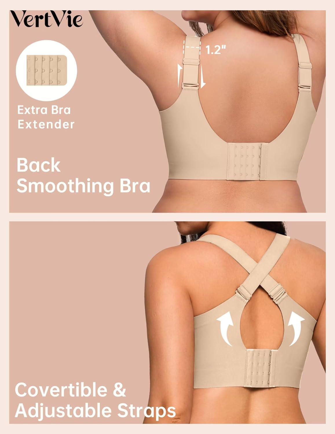 Thumbnail 3 de VertVie Gel Wireless Full-Coverage Bra for Women, Extra-Size, Back-Smoothing