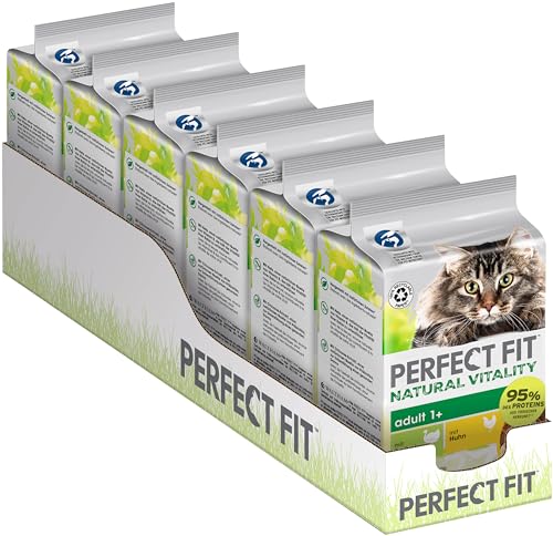 Detalle de PERFECT FIT Adult 1+ Premium Katzennassfutter ohne Getreide mit Huhn und Truthahn
