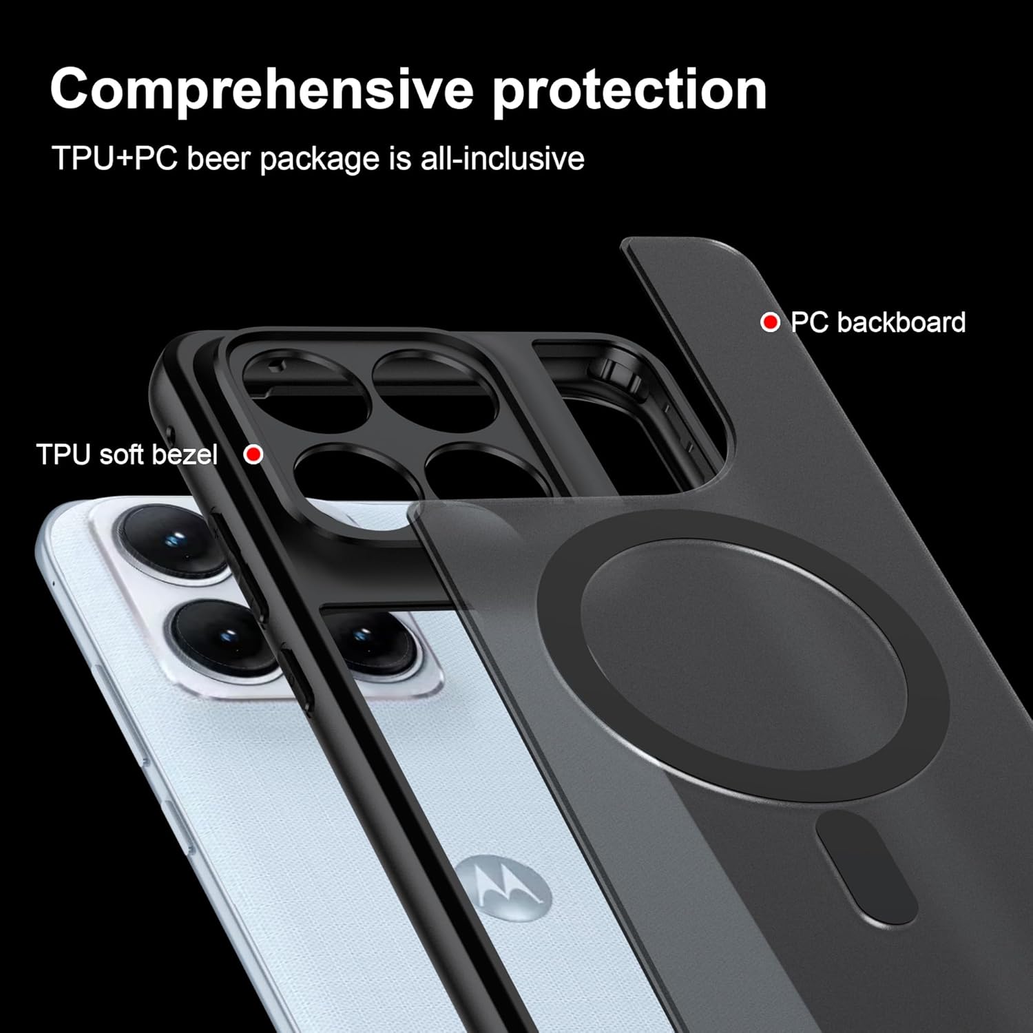 Detalle 2 de FDHYFGDY Cover Magnetica per Motorola Edge 70 Fusion/70 Fusion+: custodia in PC ultrasottile, magnetica e antiurto