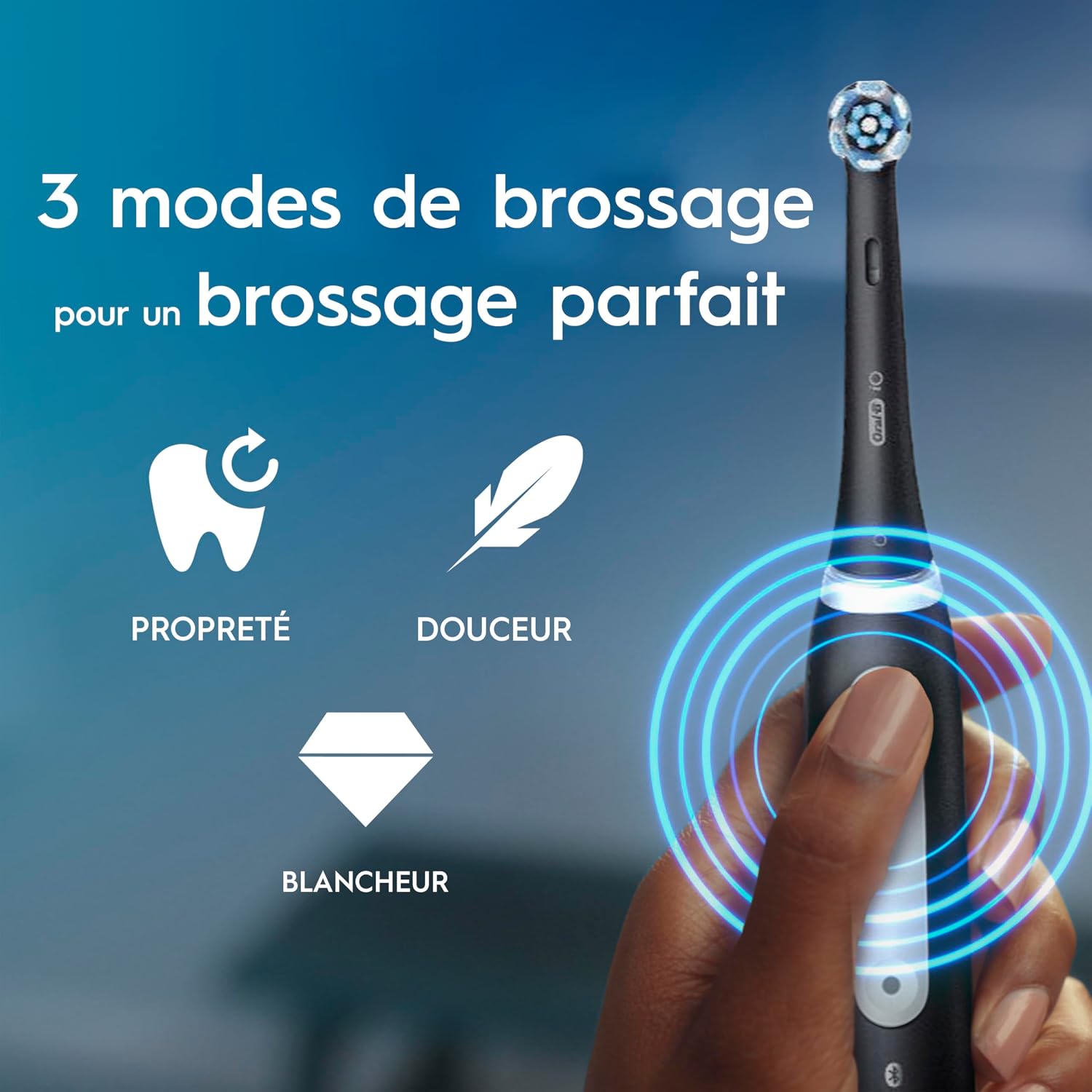 Thumbnail 4 de Oral-B iO 3 Duo – Brosses à dents électriques (Noire et Rose) avec 3 modes et 4 têtes de remplacement