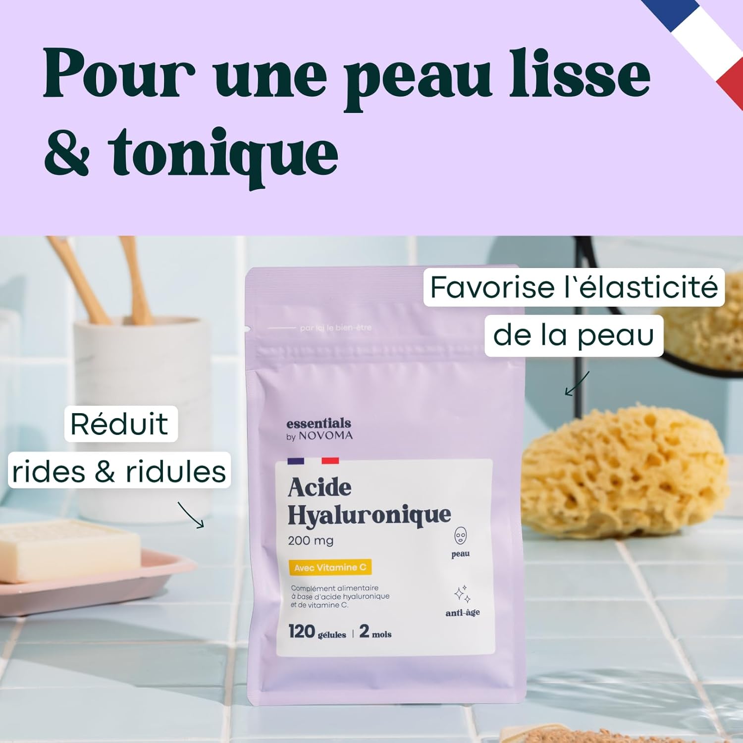 Thumbnail 1 de Acide Hyaluronique Pur Essentials by NOVOMA – 120 gélules vegan (cure de 2 mois)