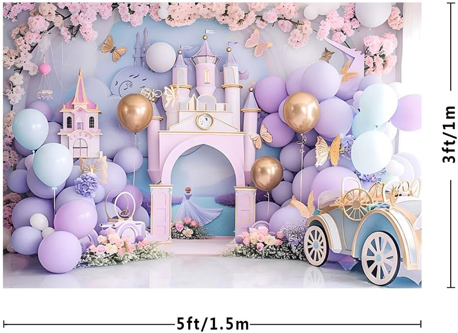 Thumbnail 2 de Mehofond 10x7ft Purple Birthday Backdrop