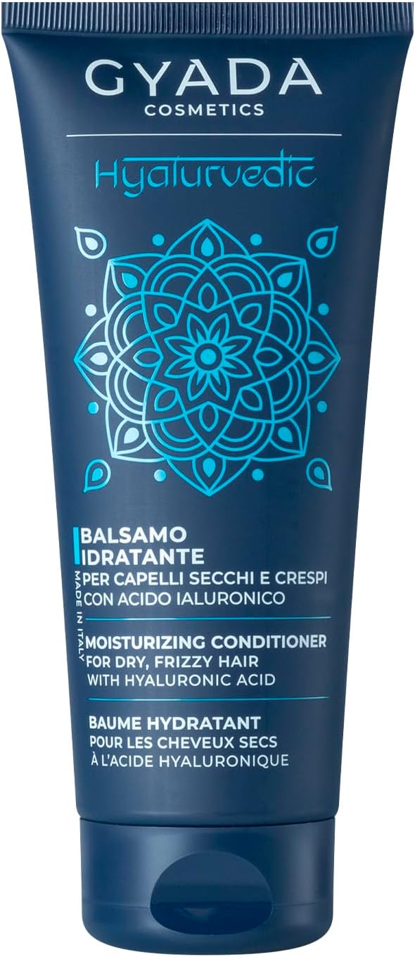 Detalle de GYADA COSMETICS Hyalurvedic Balsamo Idratante per Capelli Secchi e Crespi con Acido Ialuronico e Altea, 200 ml