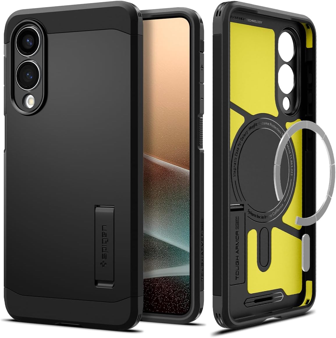 Detalle de Spigen Tough Armor (AI) MagFit für Samsung Galaxy S25 Edge – MagSafe- kompatible Hülle mit Kickstand und XRD-Pads