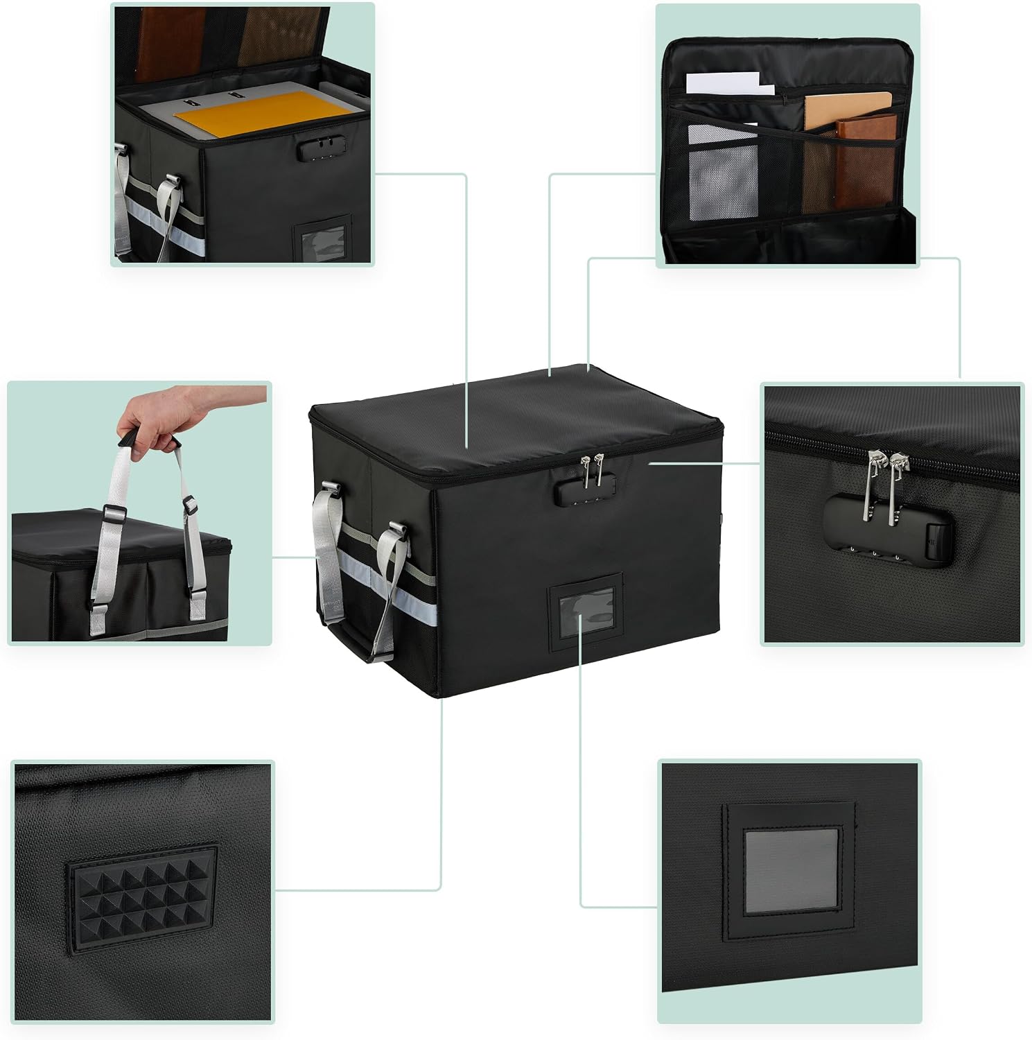 Thumbnail 5 de Relaxdays Fireproof A4 Document Case, Waterproof with 3-Digit Combination Lock