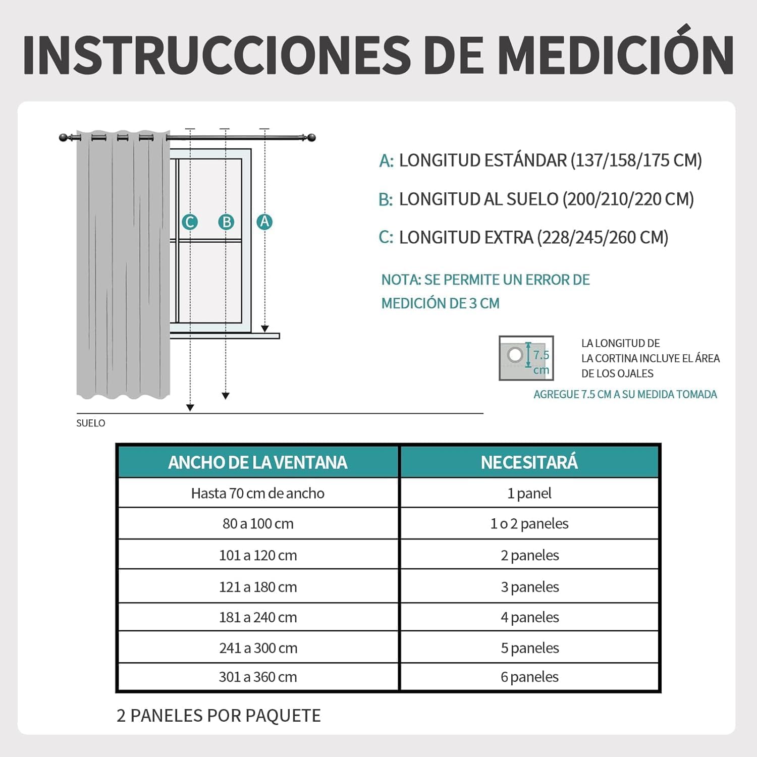 Thumbnail 1 de Joydeco Cortinas Opacas Salon 2 Piezas 140x245 cm 🛋
