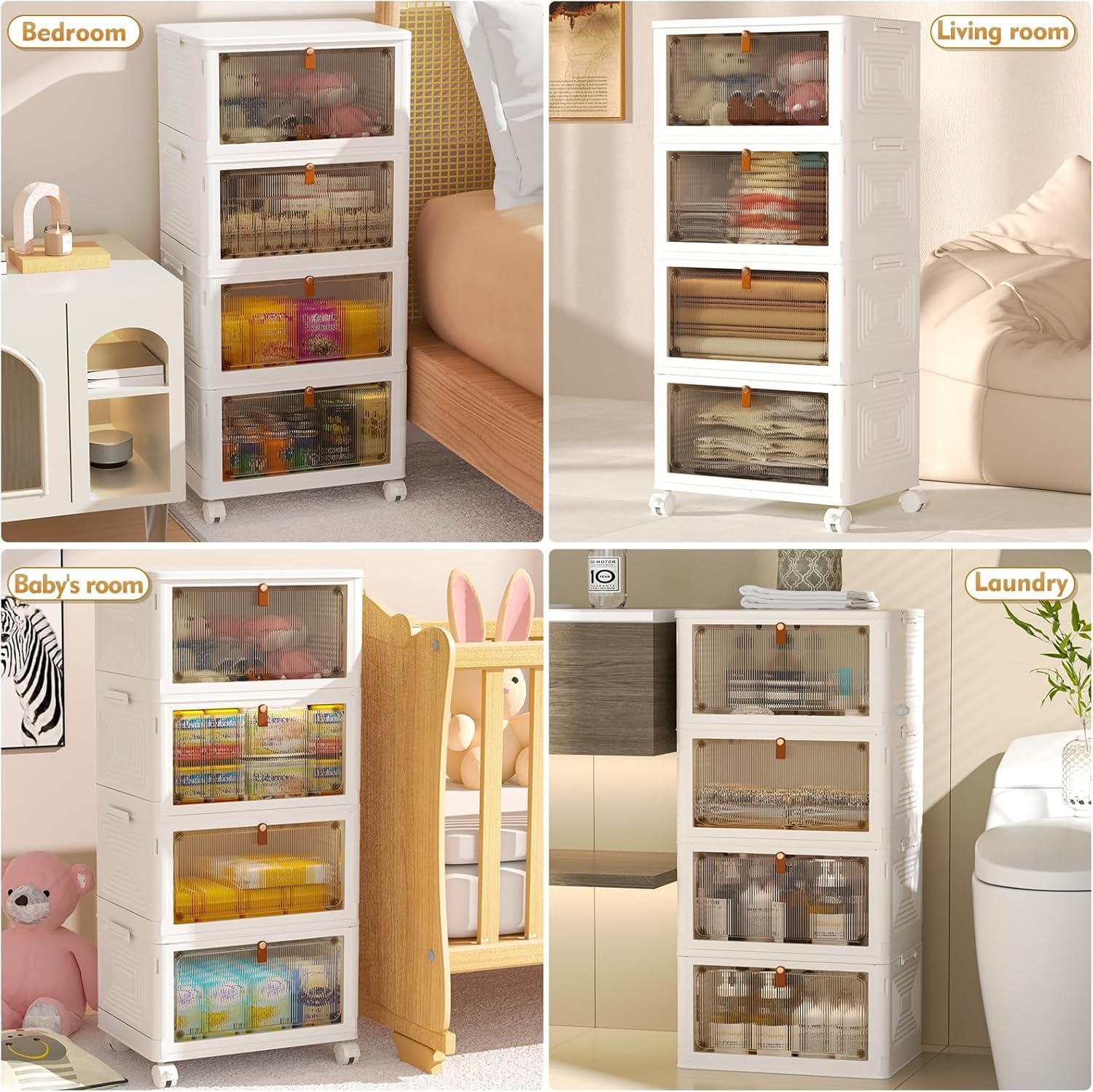 Thumbnail 2 de YFXCVSL 4 Tier Plastic Storage Bins with Lid
