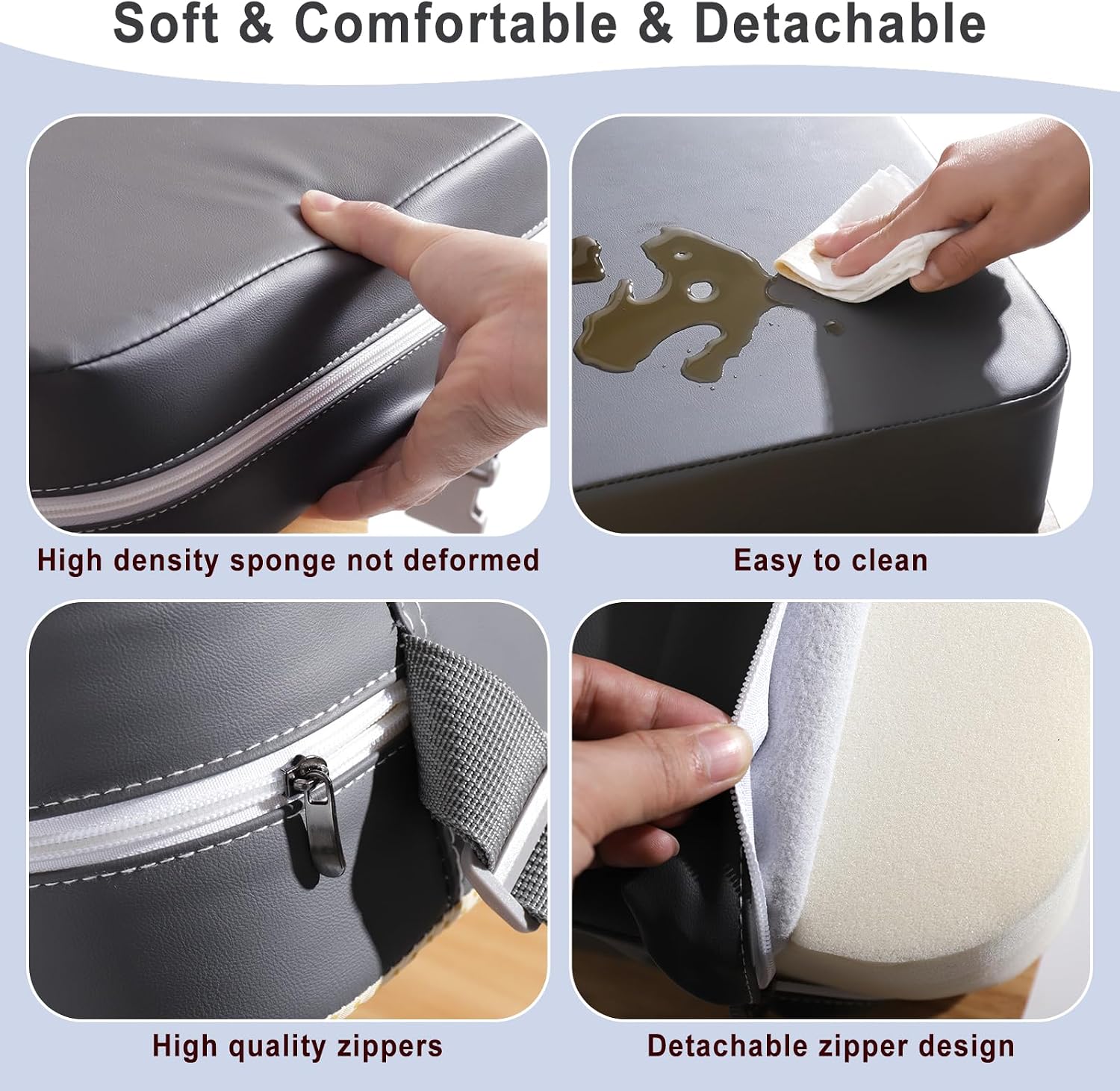 Detalle de TOTIDYH Toddler Booster Seat for Dining Chair (Grey) with 2 Adjustable Straps