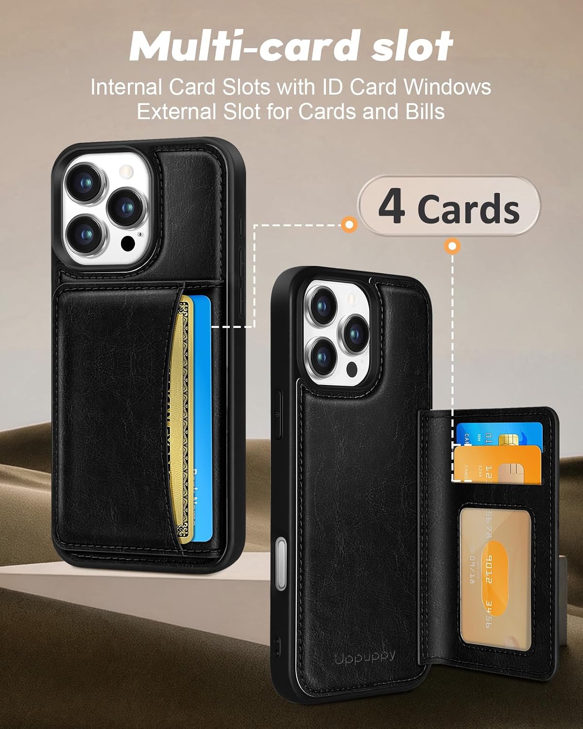 Detalle de Uppuppy Wallet Case for iPhone 16 Pro