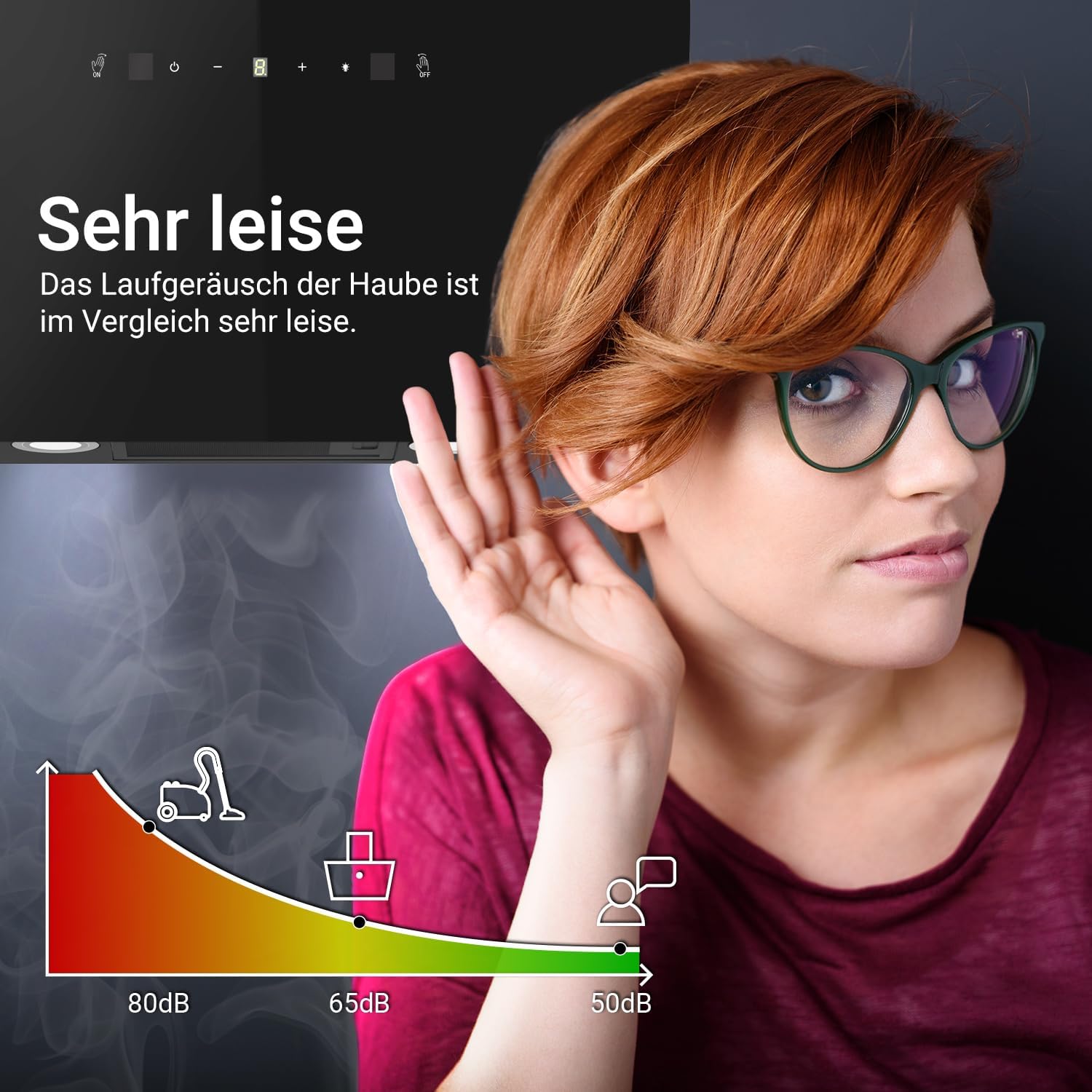 Thumbnail 2 de KKT KOLBE TRIO8025S Dunstabzugshaube 80 cm – Umluft/Abluft, Gestensteuerung und LED