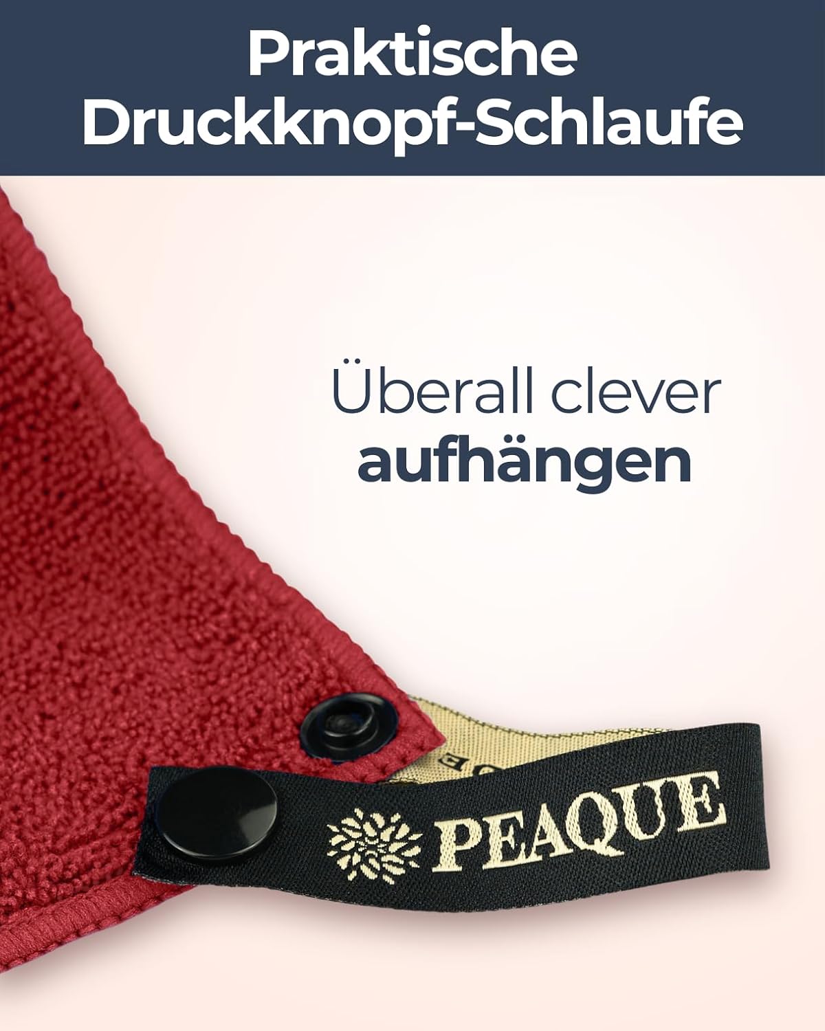 Detalle de PEAQUE Mikrofaser-Handtuch mit Frottee-Struktur – schnelltrocknend, saugstark und kompakt