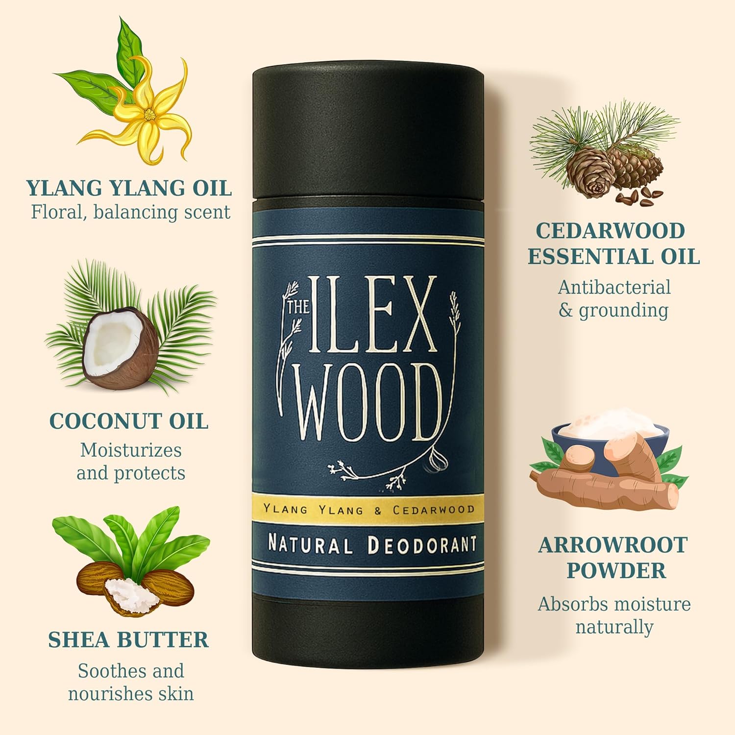 Detalle de The Ilex Wood deodorant stick 2 x 70ml