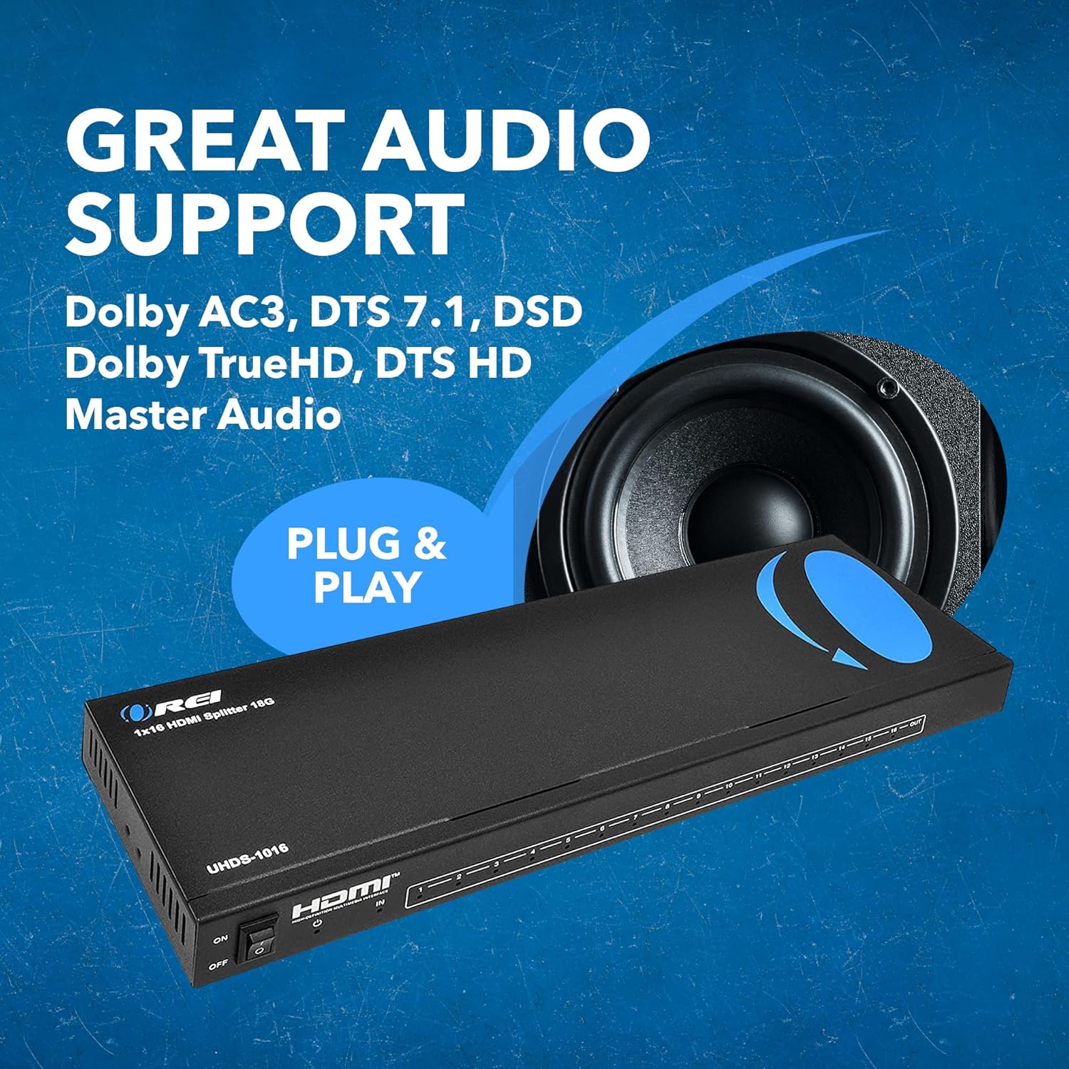 Thumbnail 6 de OREI UHDS-1016 1x16 4K HDMI Splitter (HDMI 2.0, HDCP 2.2) — 4:4:4, 4K @ 60Hz Duplication