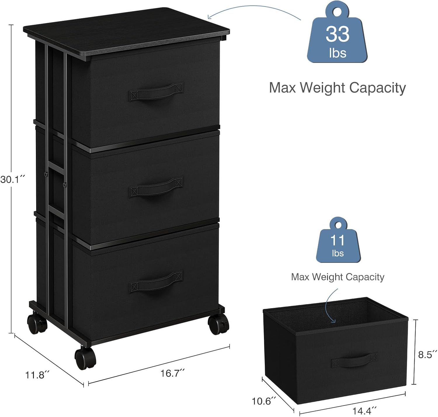 Detalle de DUMOS Fabric Dresser, 3-Drawer