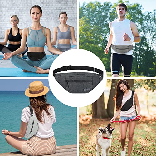 Detalle 2 de MAXTOP Large Bumbag Waist Fanny Pack: 4-Zipper, Headphone Jack, Adjustable Belt for Travel, Running, and Hiking