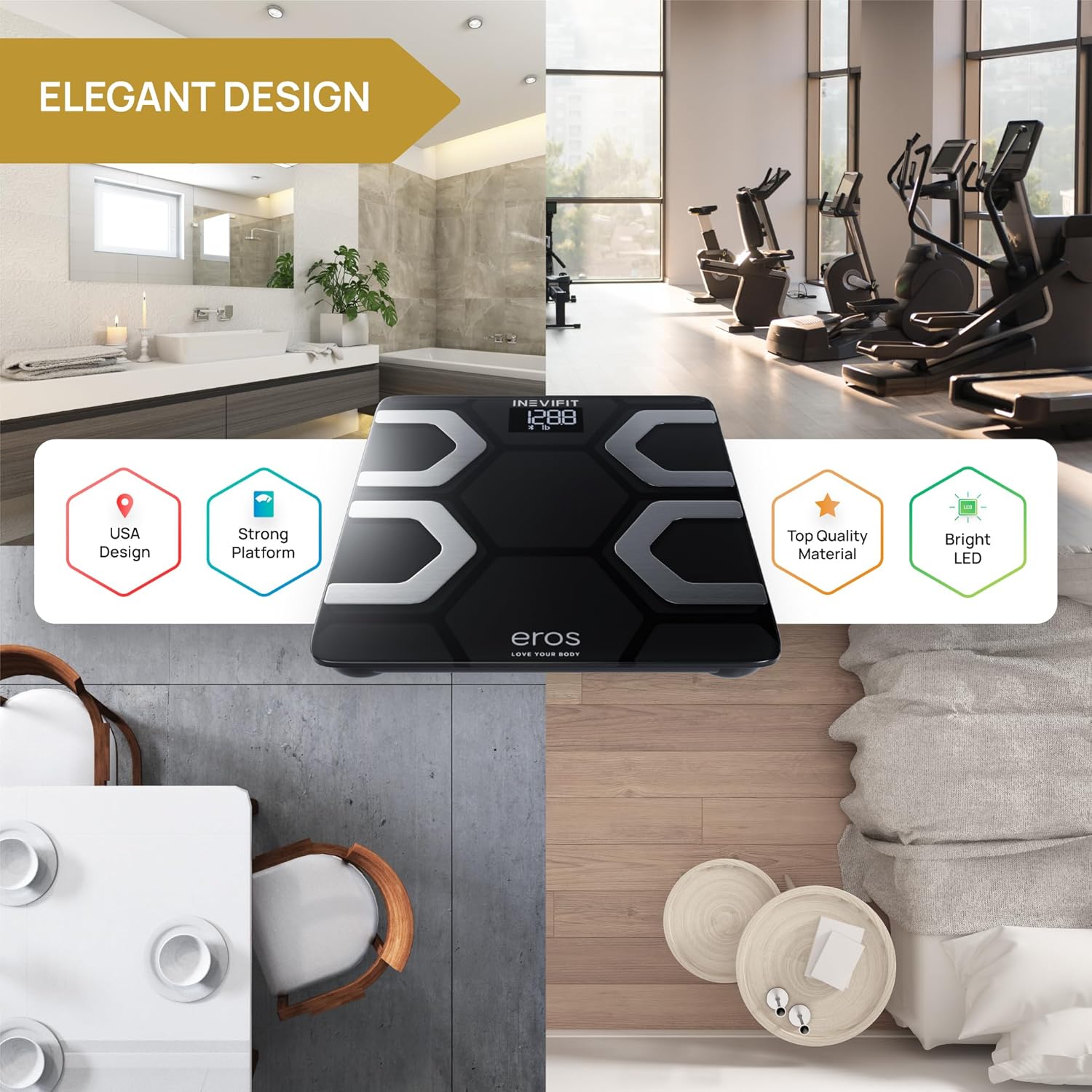 Thumbnail 5 de INEVIFIT EROS Bluetooth Body Fat Scale: A Smart, App-Driven Way to Track 13 Metrics