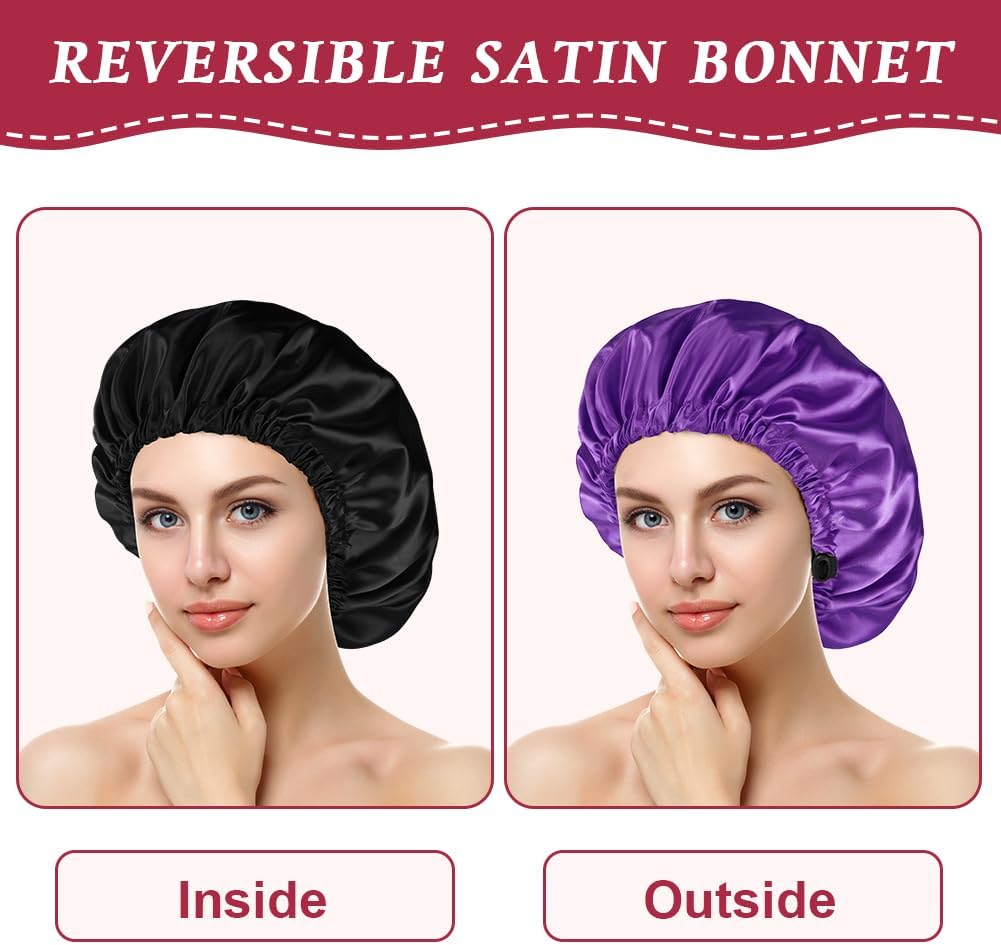 Thumbnail 4 de AOGOE 5259399 Double-Layer Satin Bonnet with Adjustable Ties
