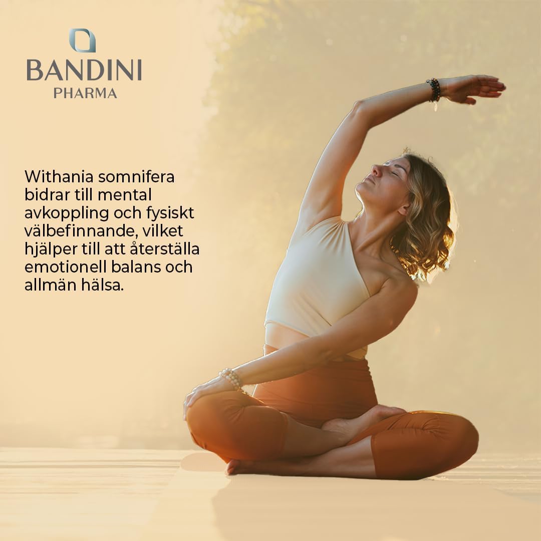 Detalle de BANDINI Ashwagandha KSM-66, 180 tabletter med 5 % withanolider