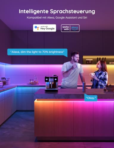 Thumbnail 2 de Govee LED Strip 5m RGBIC mit Alexa – vielseitige, sprachgesteuerte Lichtketten-Option