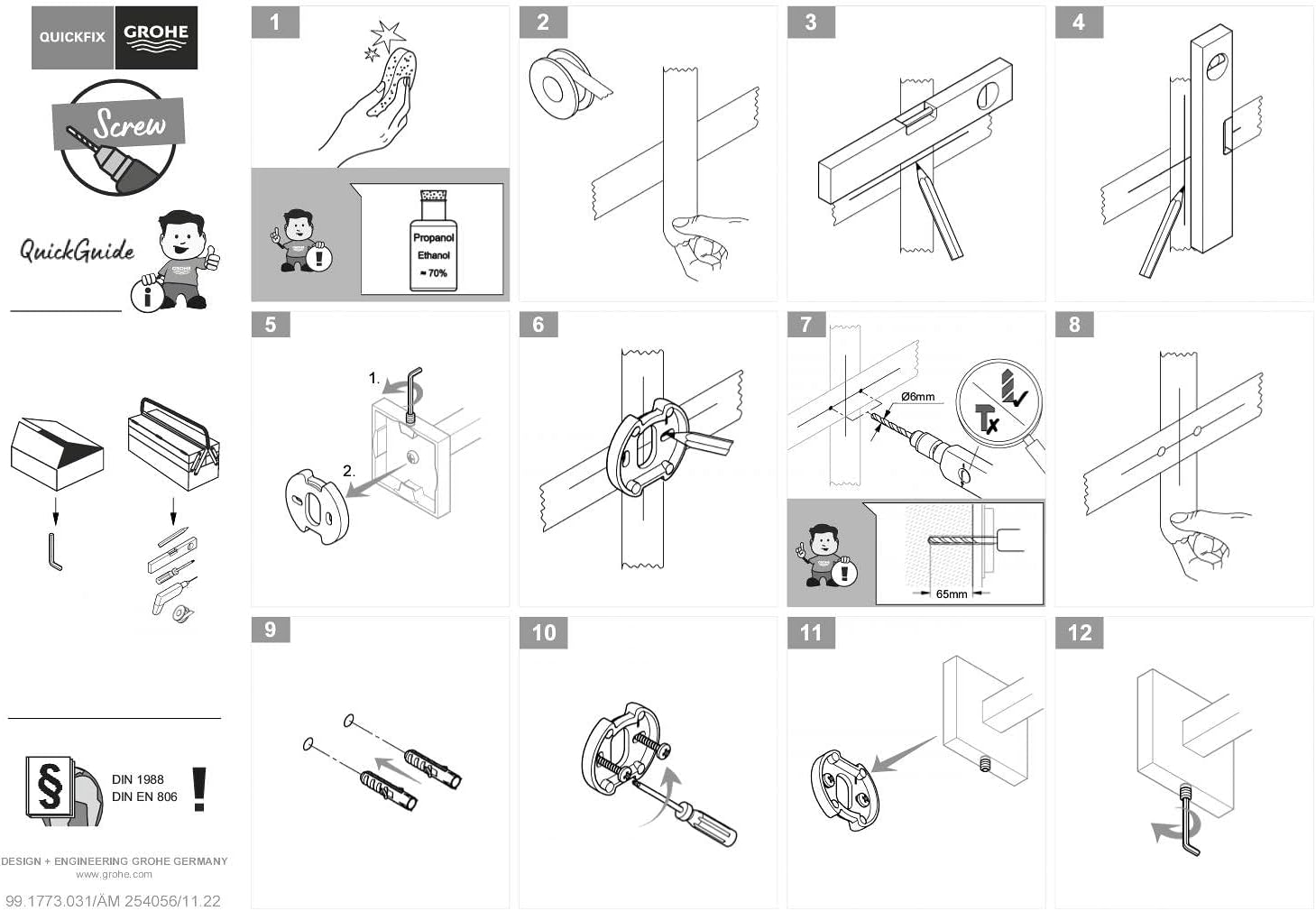 Thumbnail 6 de GROHE Start Cube Porte-Serviettes mural – 2 bras pivotants, chrome, 438 mm
