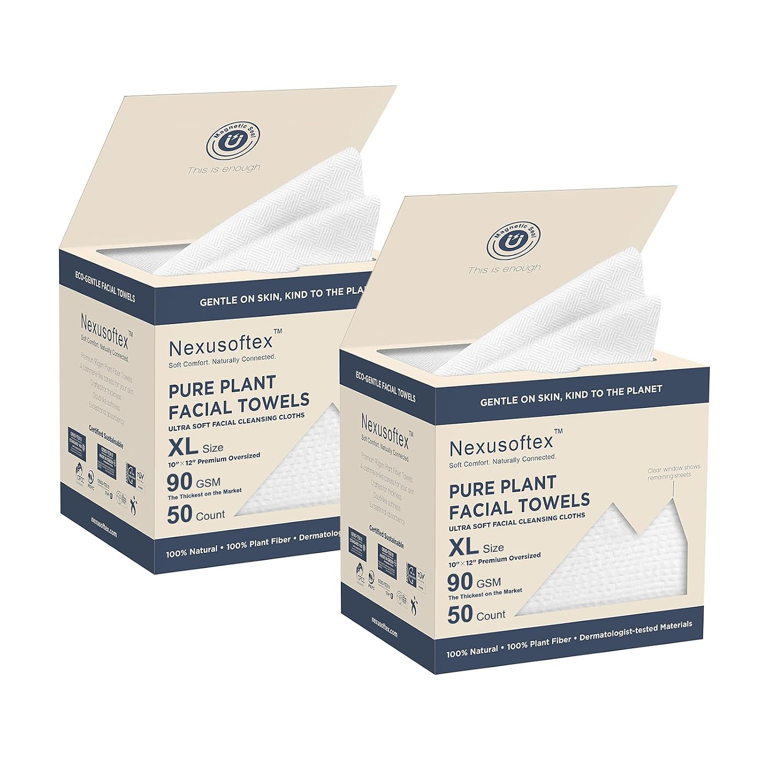 Detalle de Nexusoftex NOTO-001 Disposable Face Towels, 10" x 12", 90 GSM Biobased