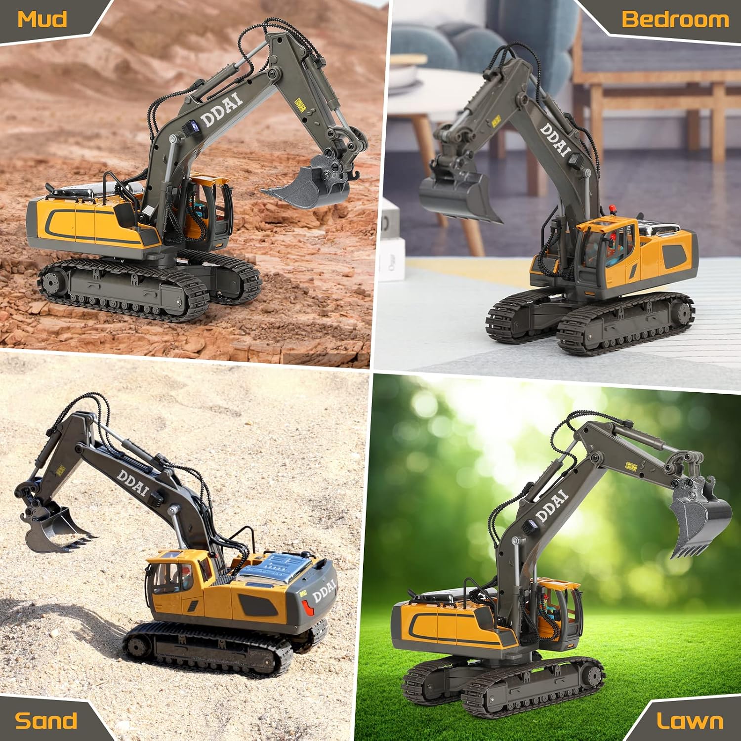 Detalle 2 de DDAI RC Excavator Toy with Metal Shovel