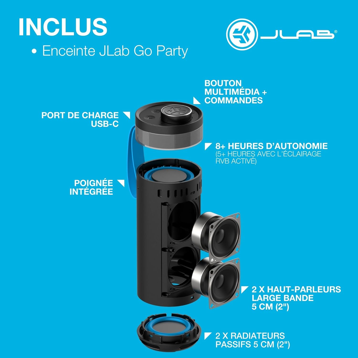 Thumbnail 6 de JLab Go Party enceinte Bluetooth 10W ⚡