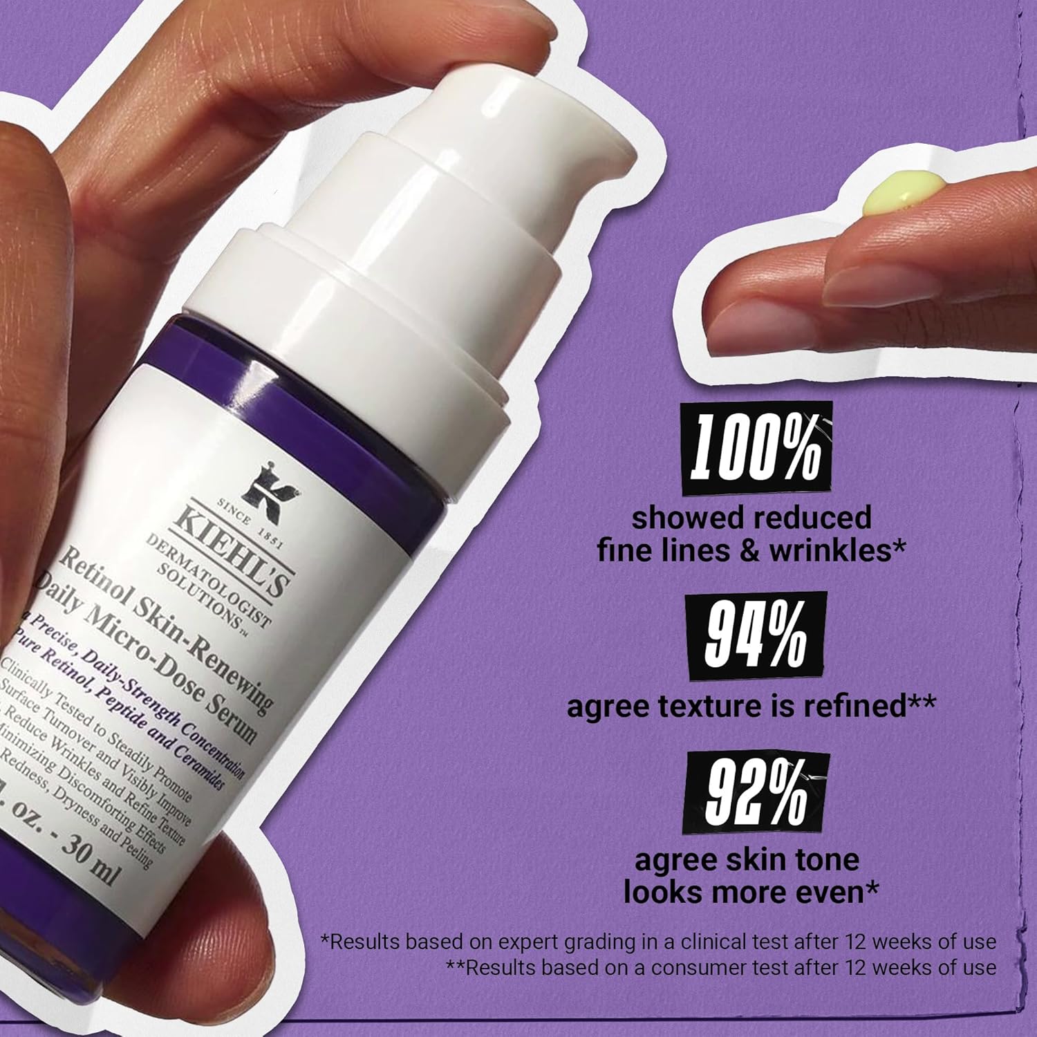 Detalle de Kiehl's Retinol Skin-Renewing Daily Micro-Dose Serum with Ceramides