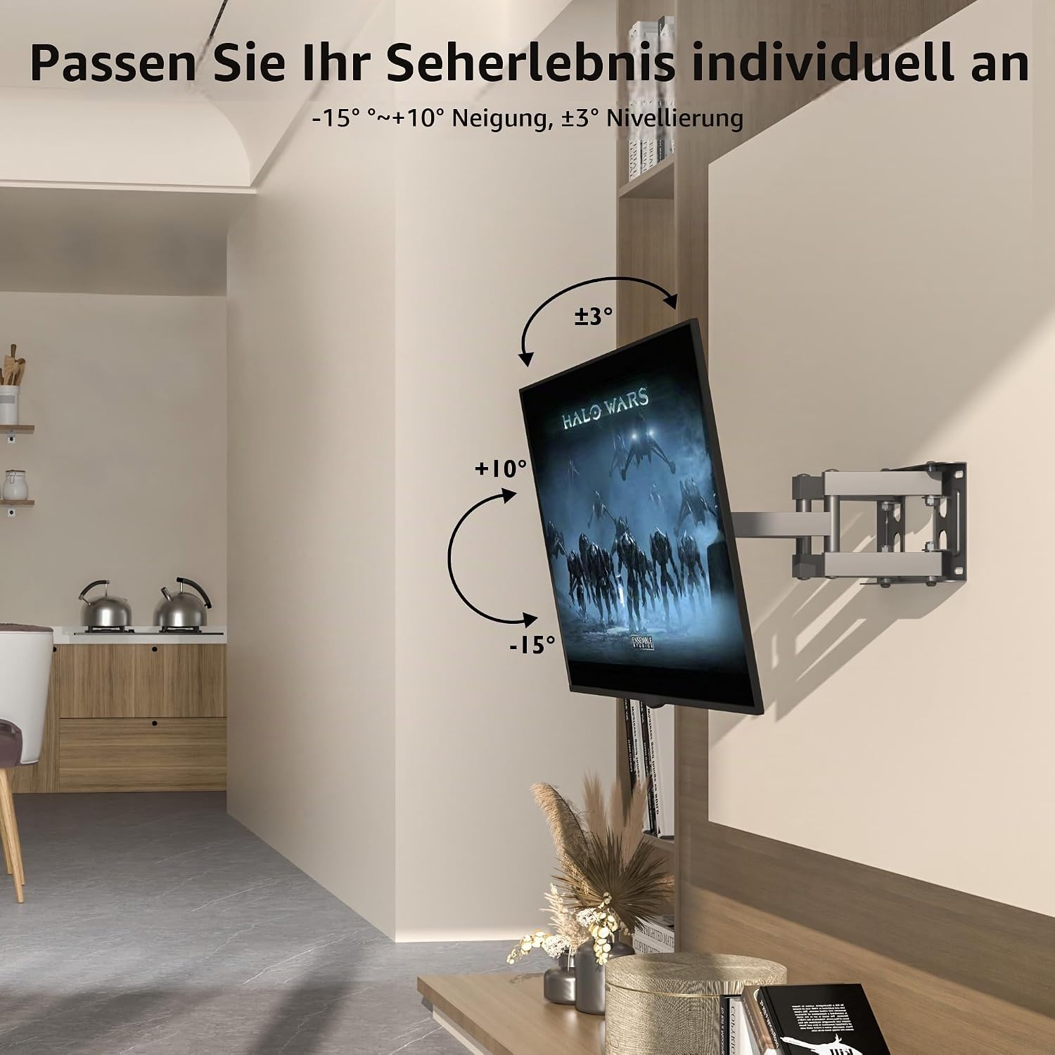 Detalle 2 de BONTEC TV Wandhalterung 23–70 Zoll schwenkbar neigbar