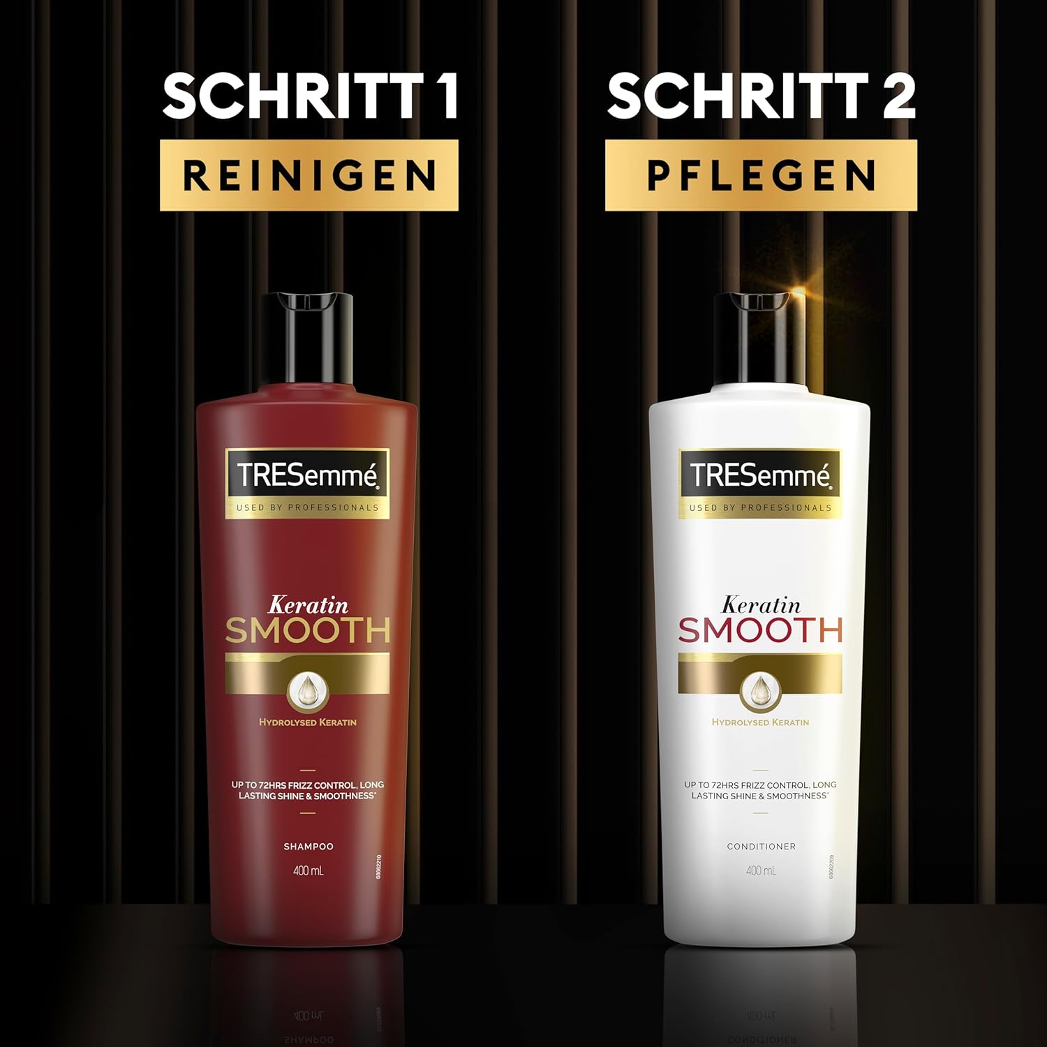 Detalle de TRESemmé Anti-Frizz Set Keratin Smooth: Shampoo + Conditioner für glatte, glänzende Haare