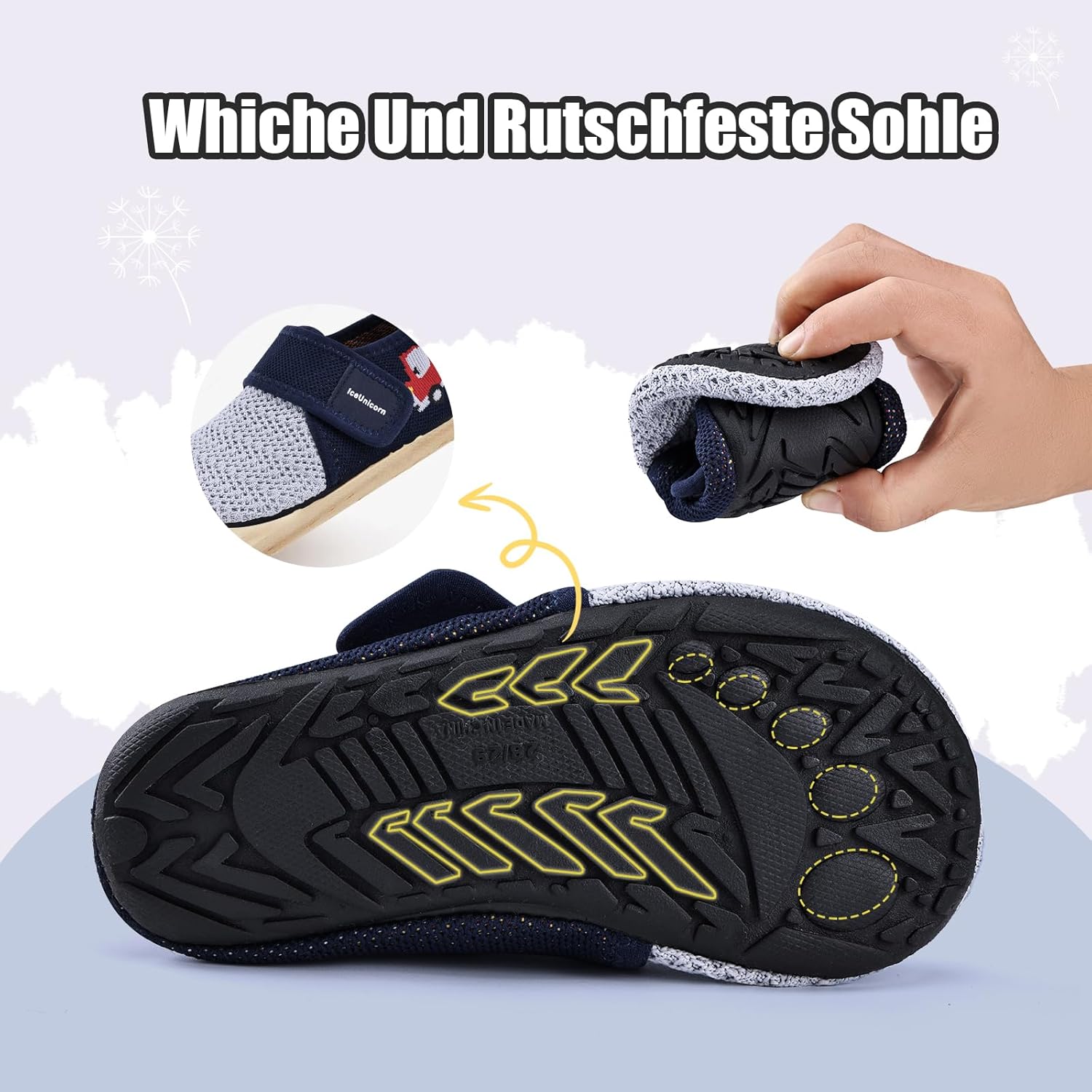 Thumbnail 3 de IceUnicorn Kinder-Hausschuhe – atmungsaktive, leichte Slipper mit rutschfester Sohle