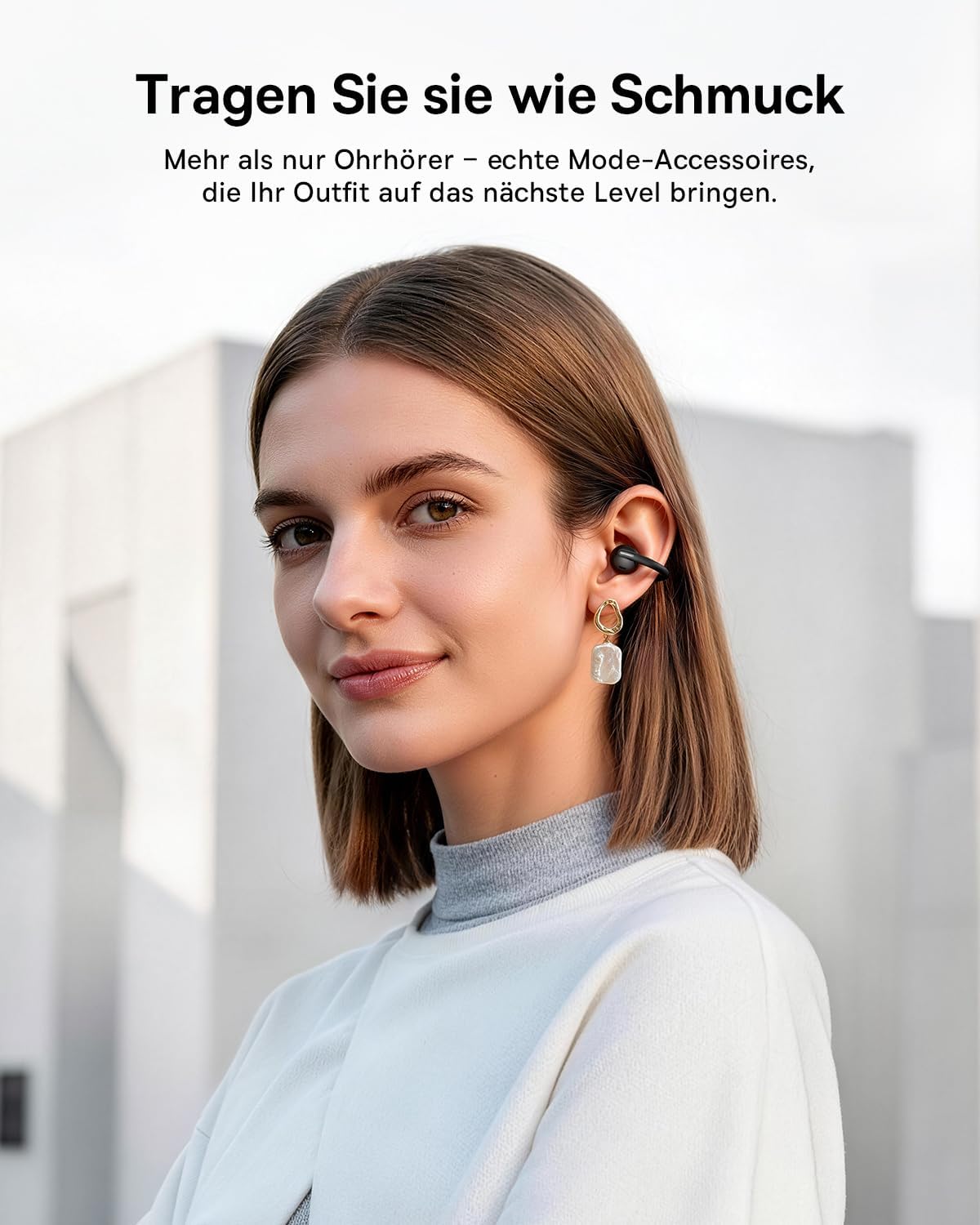 Detalle de Baseus Bowie MC2 Air Open-Ear-Kopfhörer – Clip-On Earbuds mit CloudComfort, Bluetooth 6.0, 40 Std. Akku, IP67