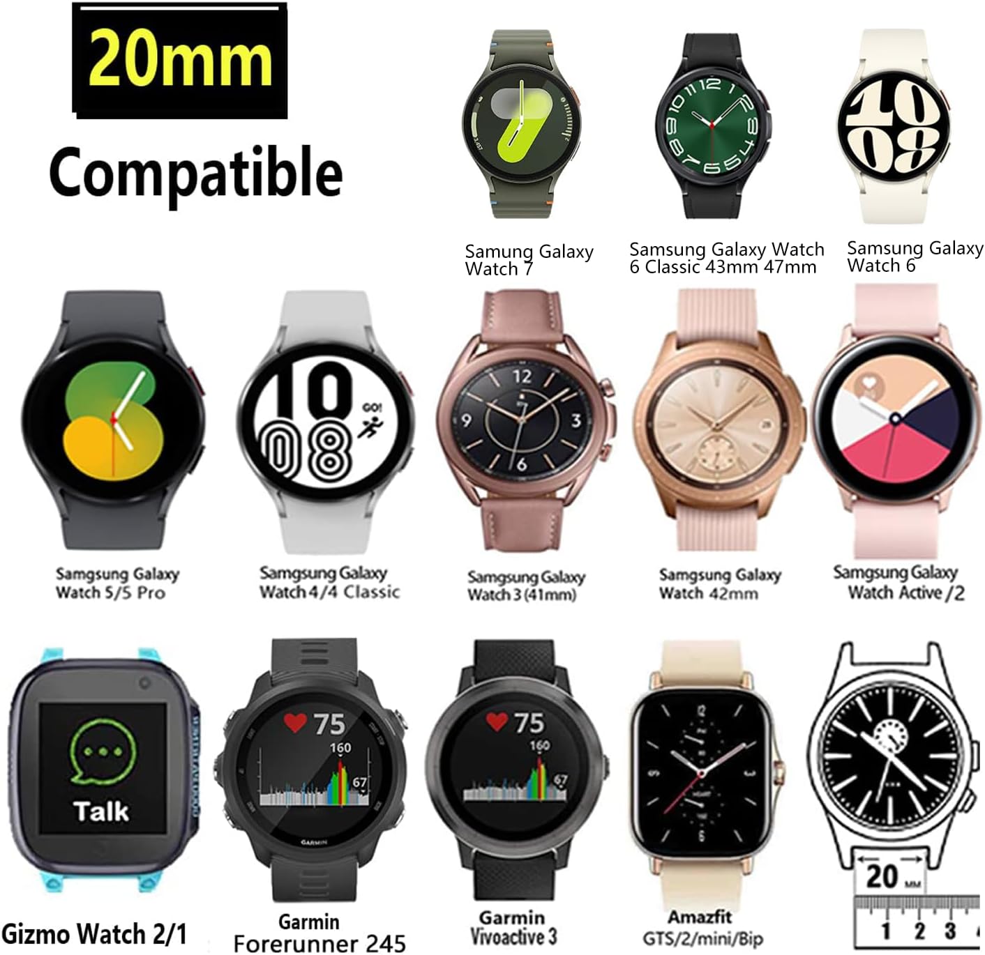 Detalle 2 de YuiYuKa 20mm Nylon Watch Band with Quick Release and Embroidered Flag