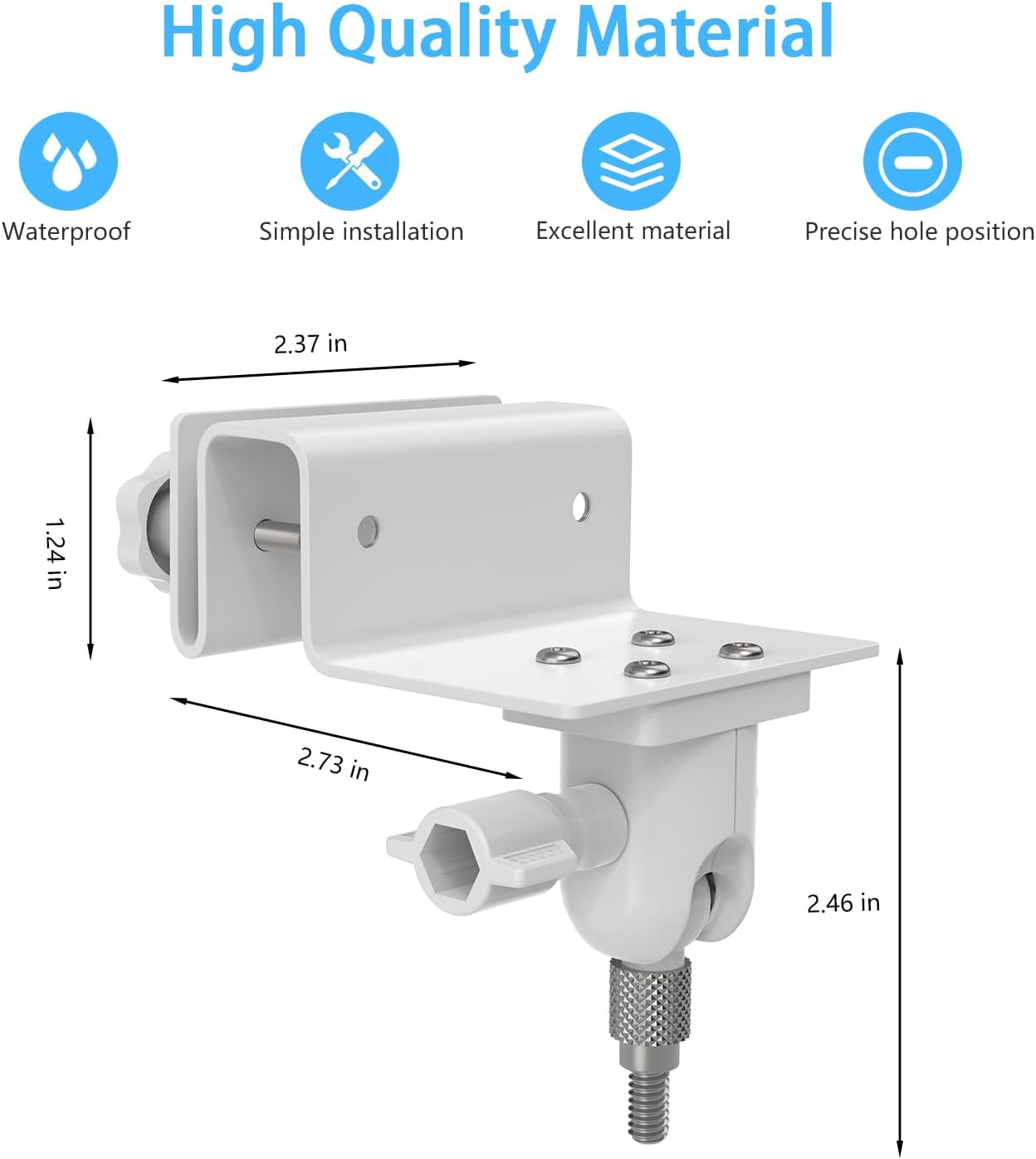Detalle 2 de HOLACA Dachrinnenhalterung für 1/4-Zoll Kameras (kompatibel u. a. mit EufyCam & Arlo) – 2 Stück, weiß