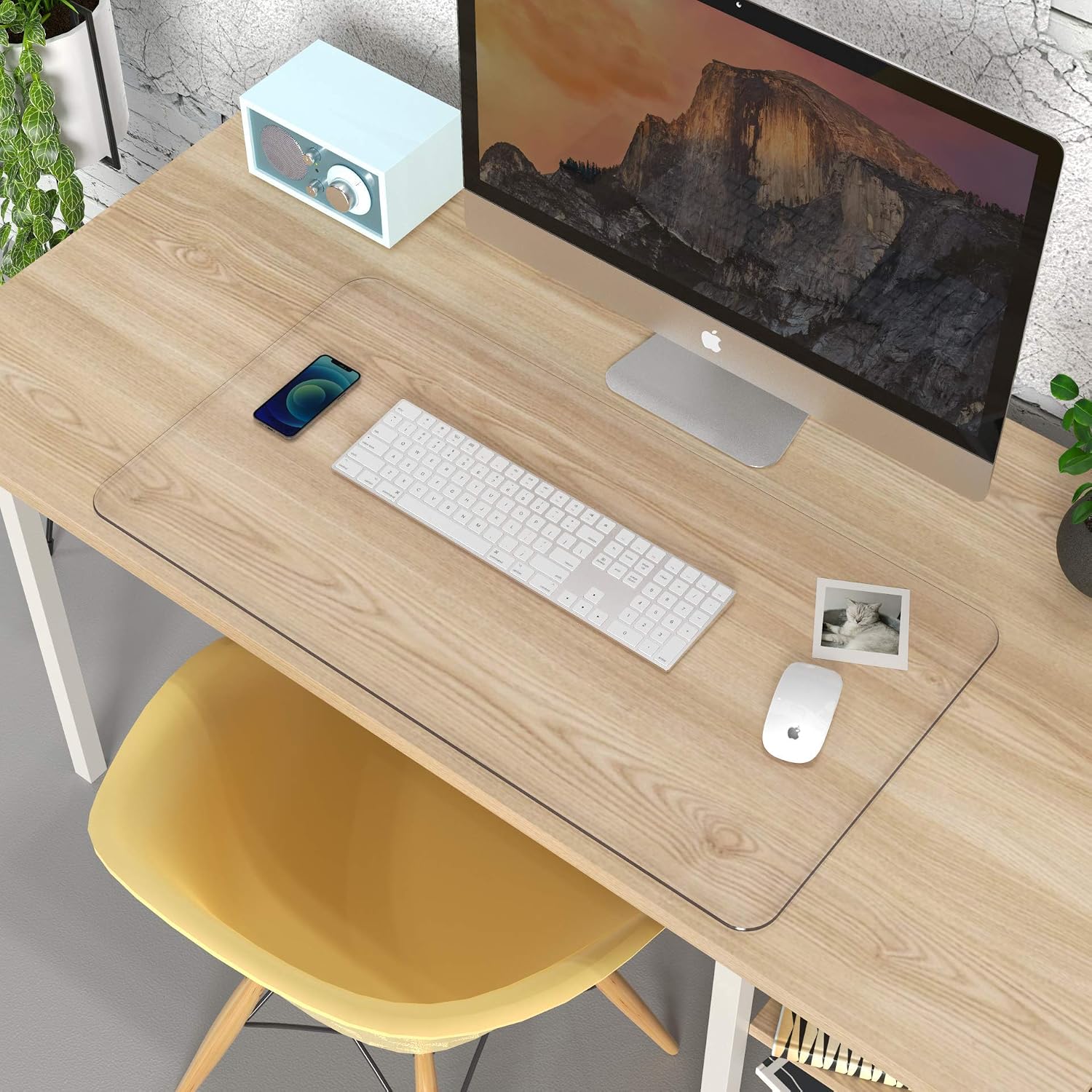 Detalle de Oterri oterri Clear PVC Desk Pad, 24" x 48", Waterproof and Transparent
