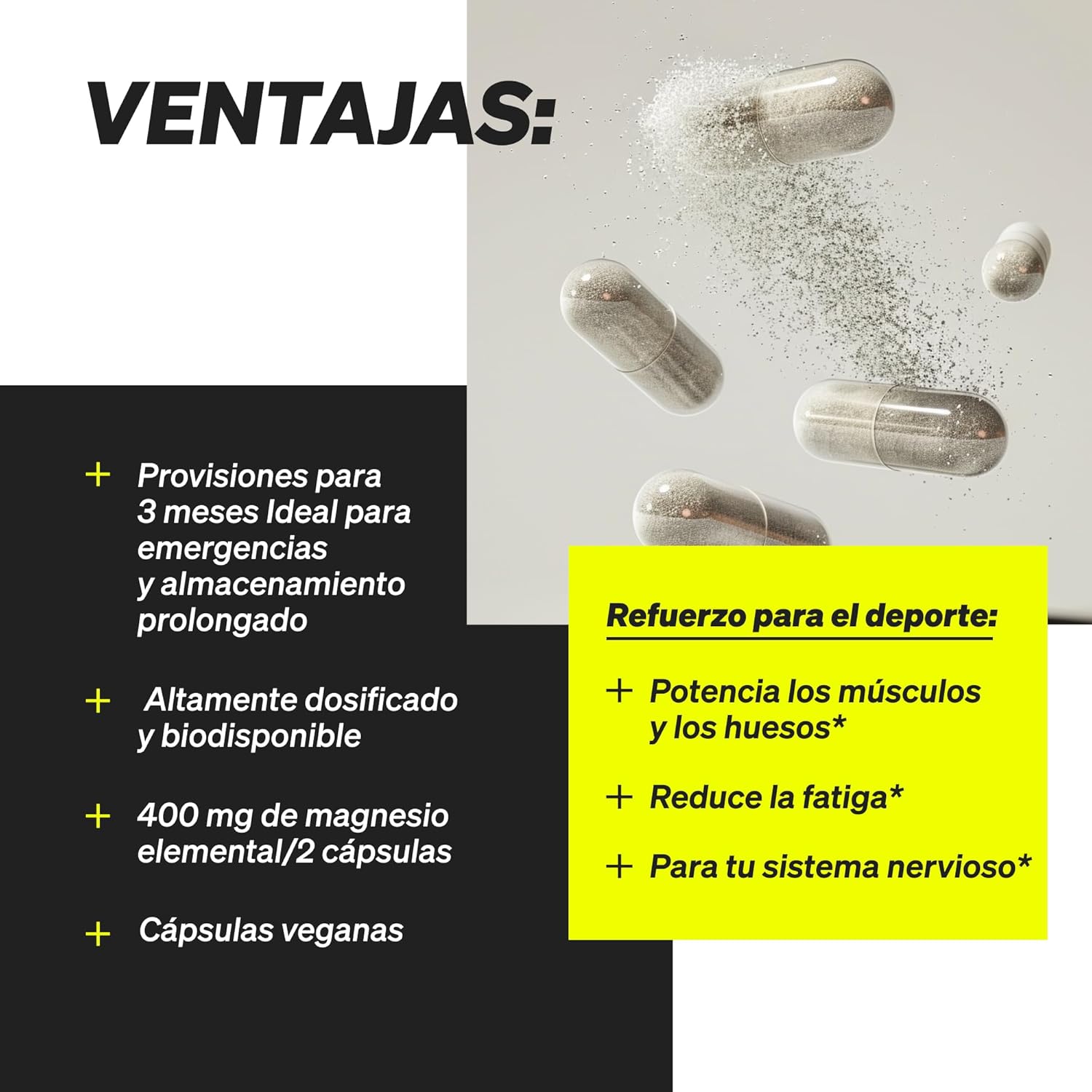 Detalle 2 de Complejo de Magnesio Premium 400 mg 🧪 Vegano y probado