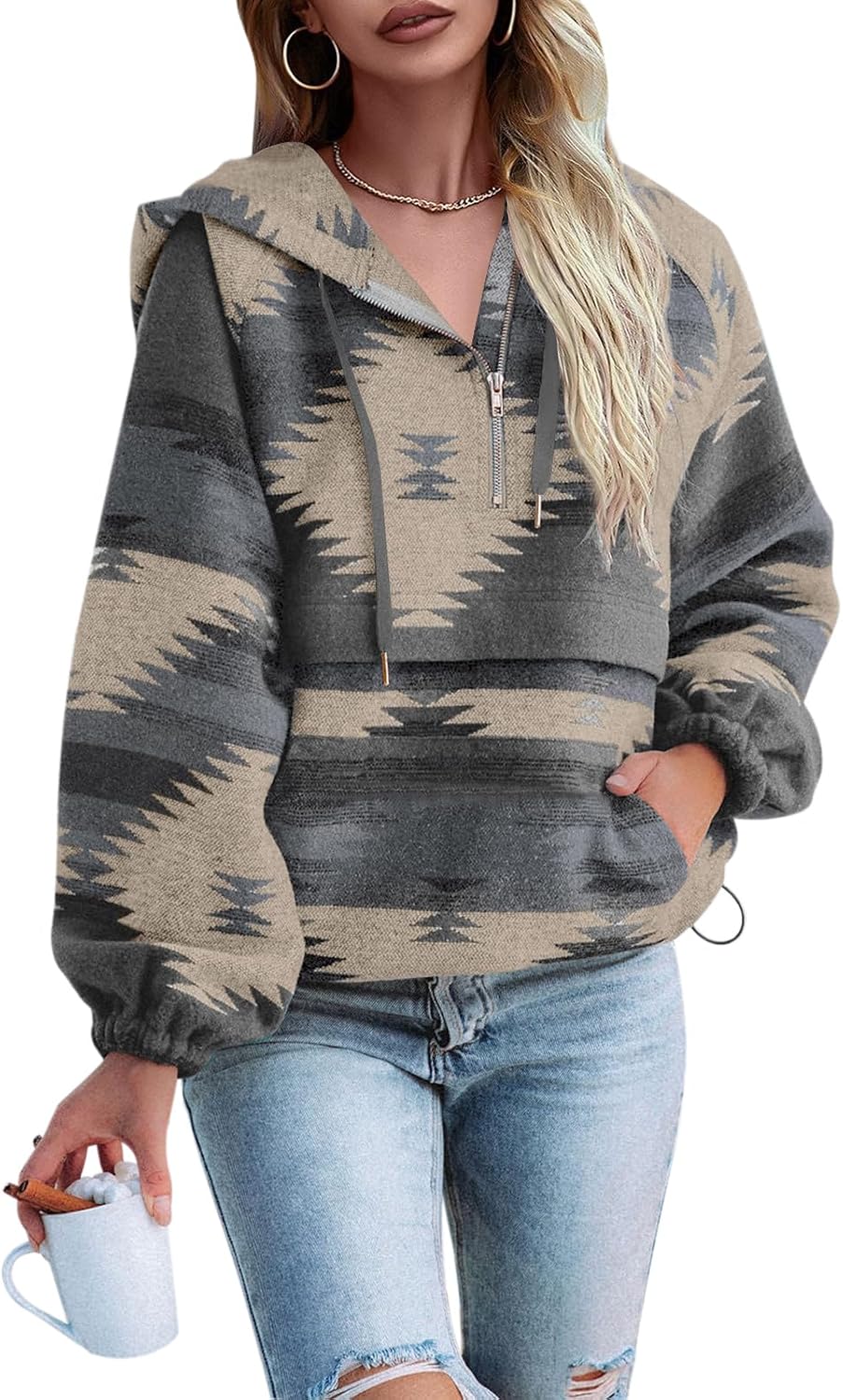 Thumbnail 6 de Fessceruna Women's Aztec Hoodie Polyester