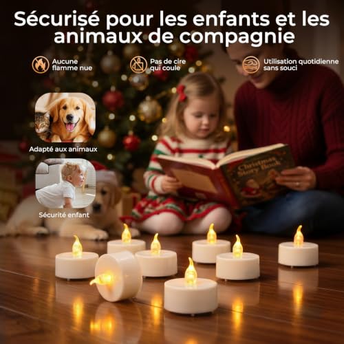 Thumbnail 3 de cimetech Bougies chauffe-plat LED, lot de 12