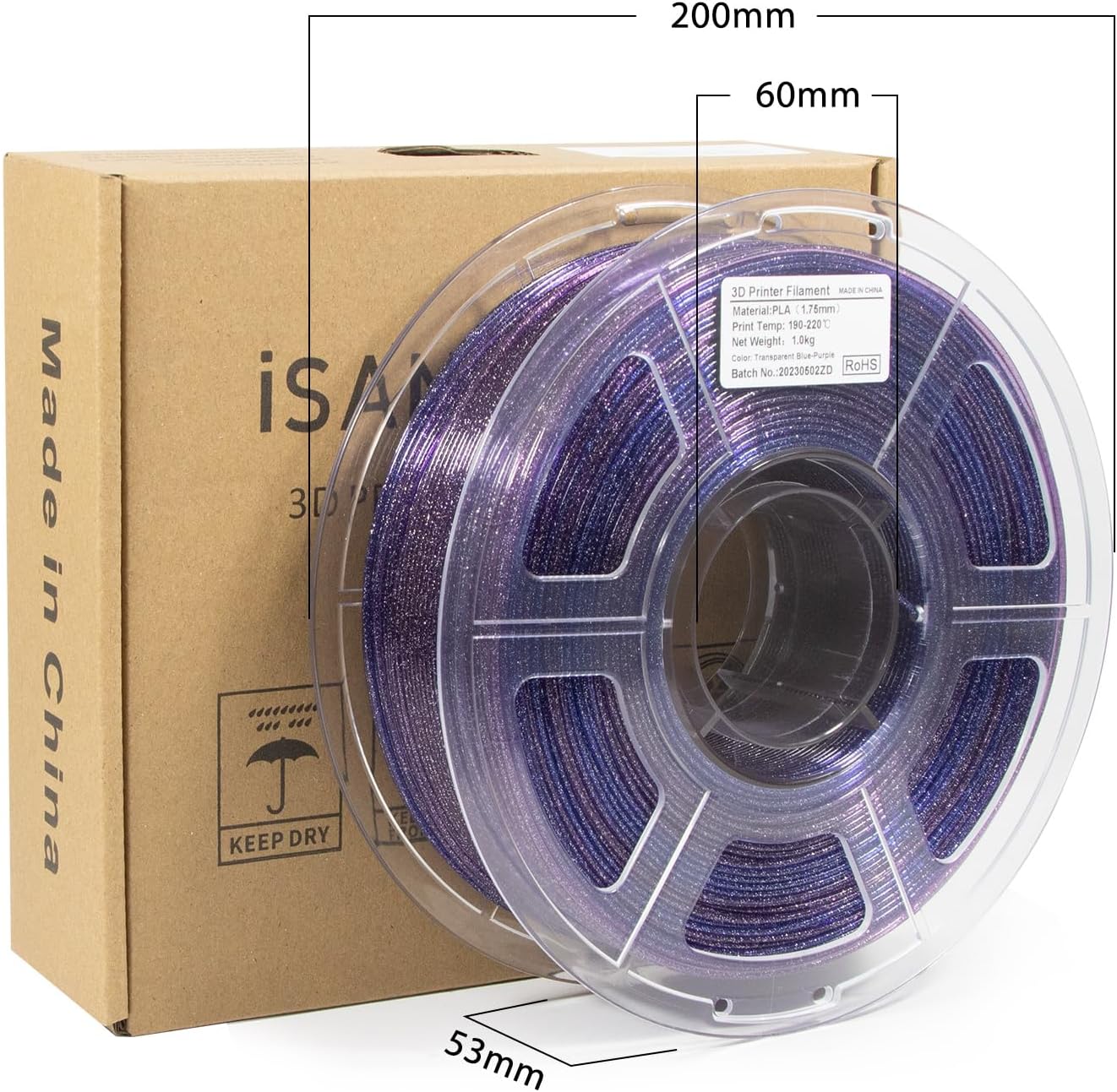 Thumbnail 5 de iSANMATE PLA Transparent Glitzer 1KG 1,75 mm
