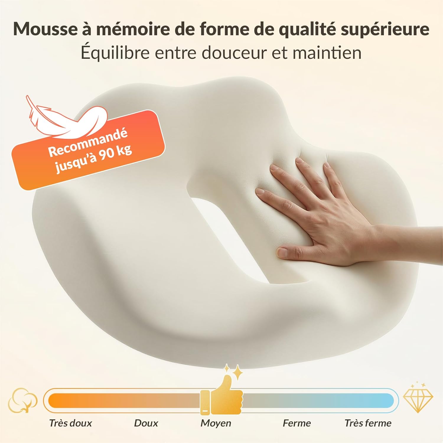 Thumbnail 4 de COSYLAND Coussin d'assise orthopédique : confort ergonomique pour votre chaise de bureau