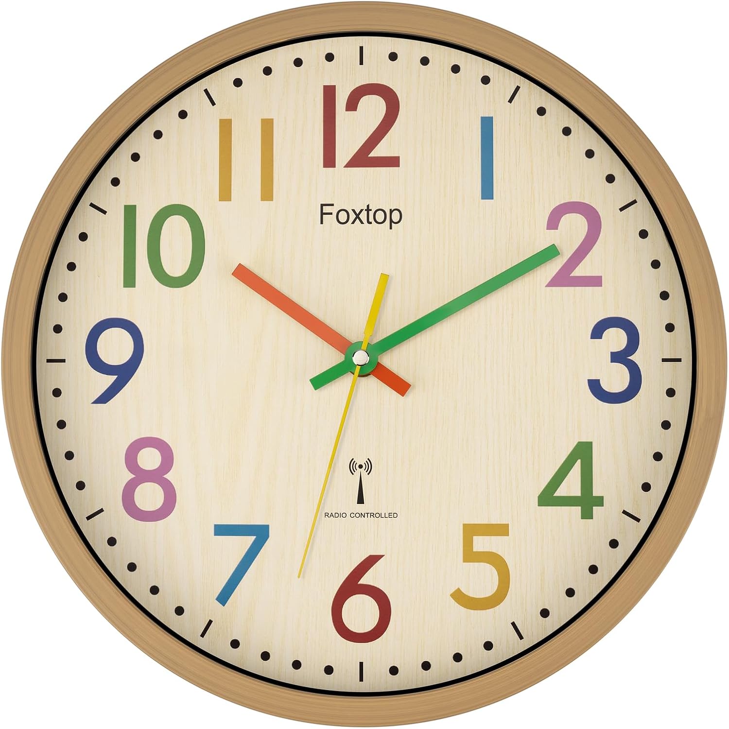 Detalle de Foxtop horloge enfant apprentissage-3 kinderwandklok, stille DCF-klok van 30 cm