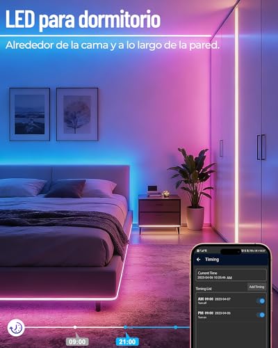 Detalle de Beaeet Luces LED Tira 24V RGB 30 m (2×15 m) con Mando y App Bluetooth